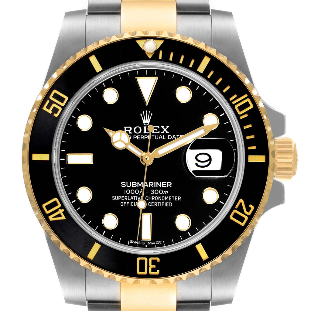 Rolex Submariner Steel Yellow Gold Black Dial Mens Watch 116613 Unworn