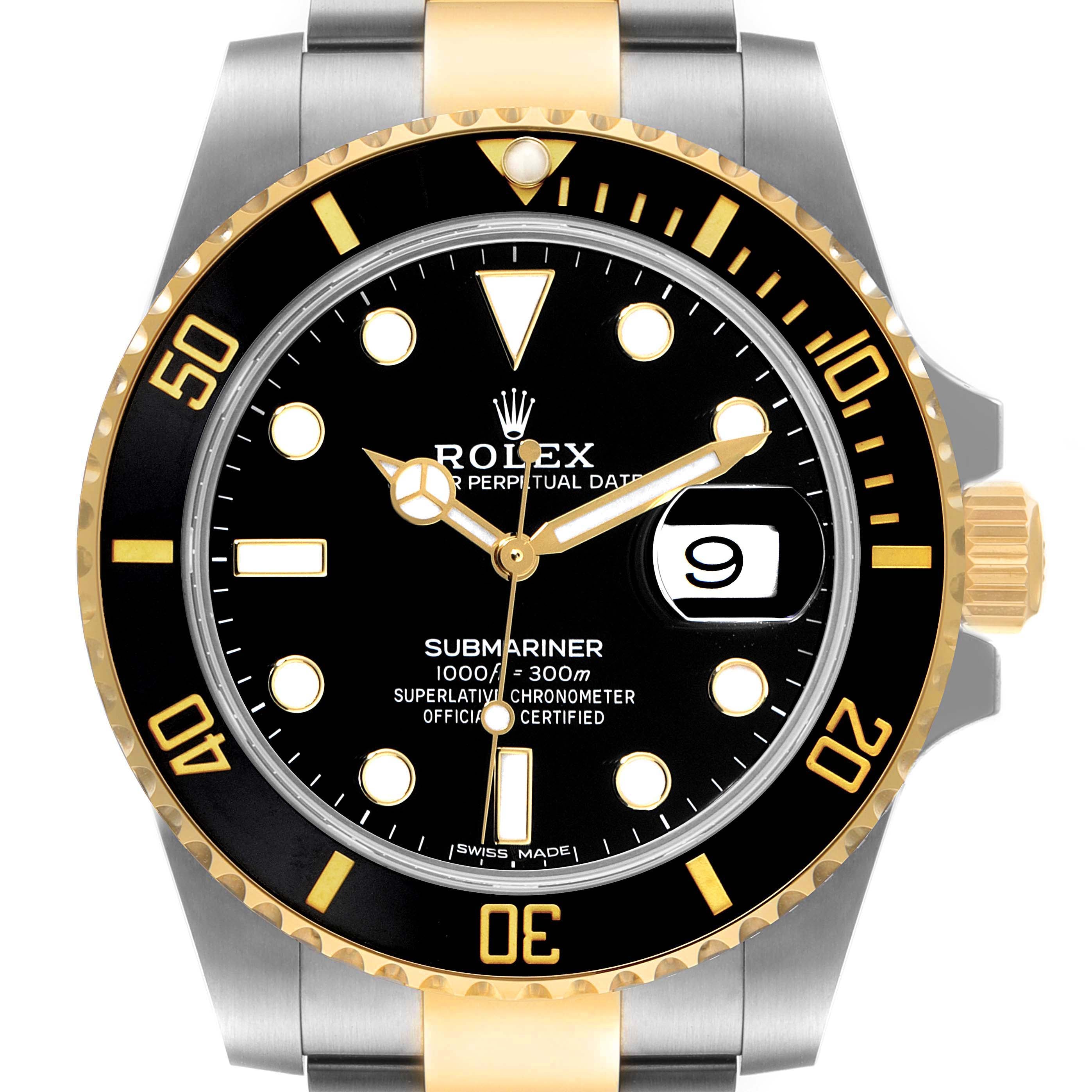 Rolex Submariner Steel Yellow Gold Black Dial Mens Watch 116613 Unworn