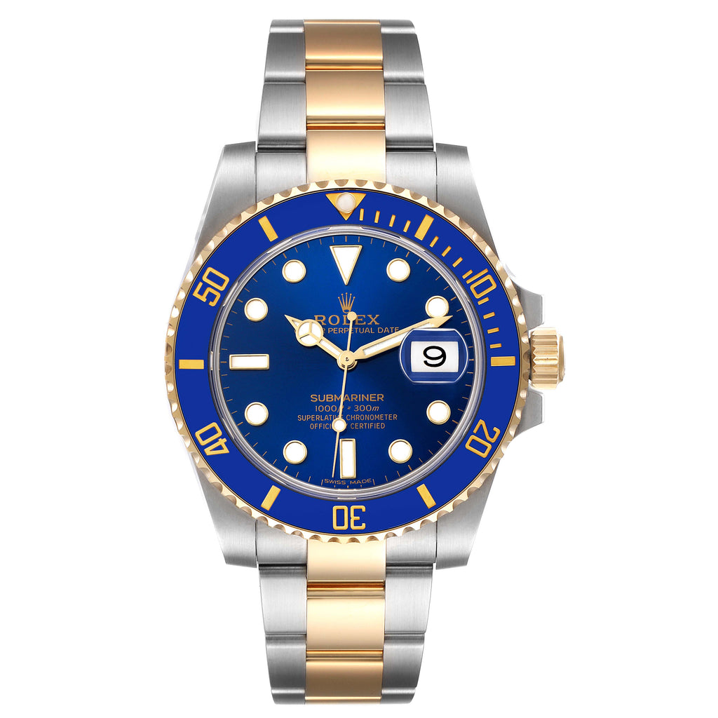 Rolex Submariner Steel Yellow Gold Blue Dial Mens Watch 116613 Unworn