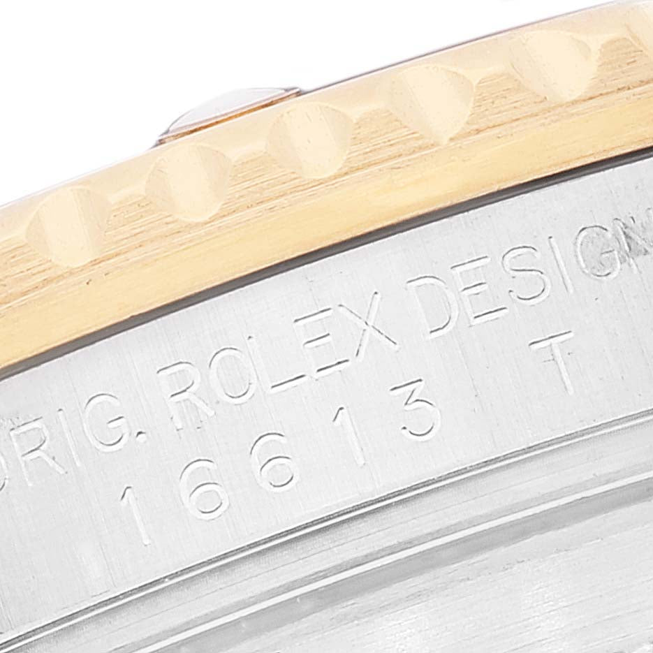Rolex Submariner Steel Yellow Gold Diamond Sapphire Serti Dial Watch 16613
