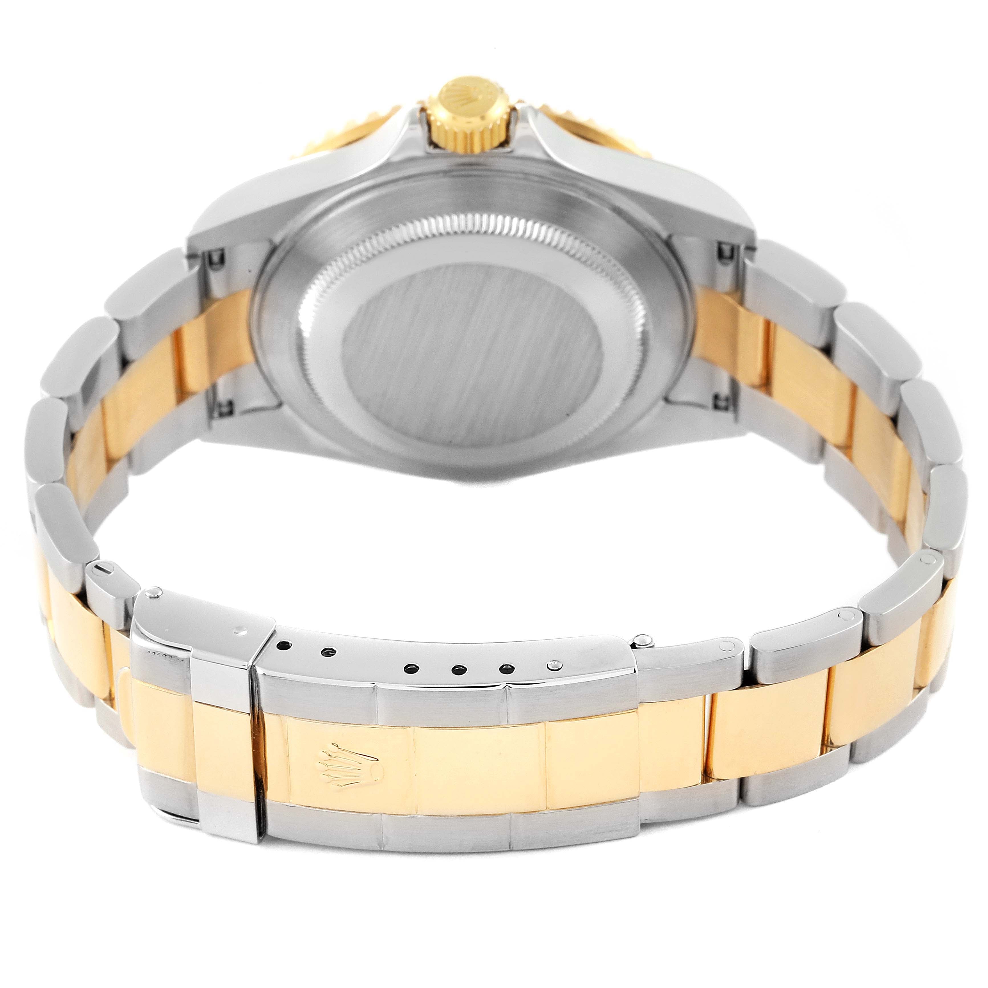 Rolex Submariner Steel Yellow Gold Diamond Sapphire Serti Dial Watch 16613