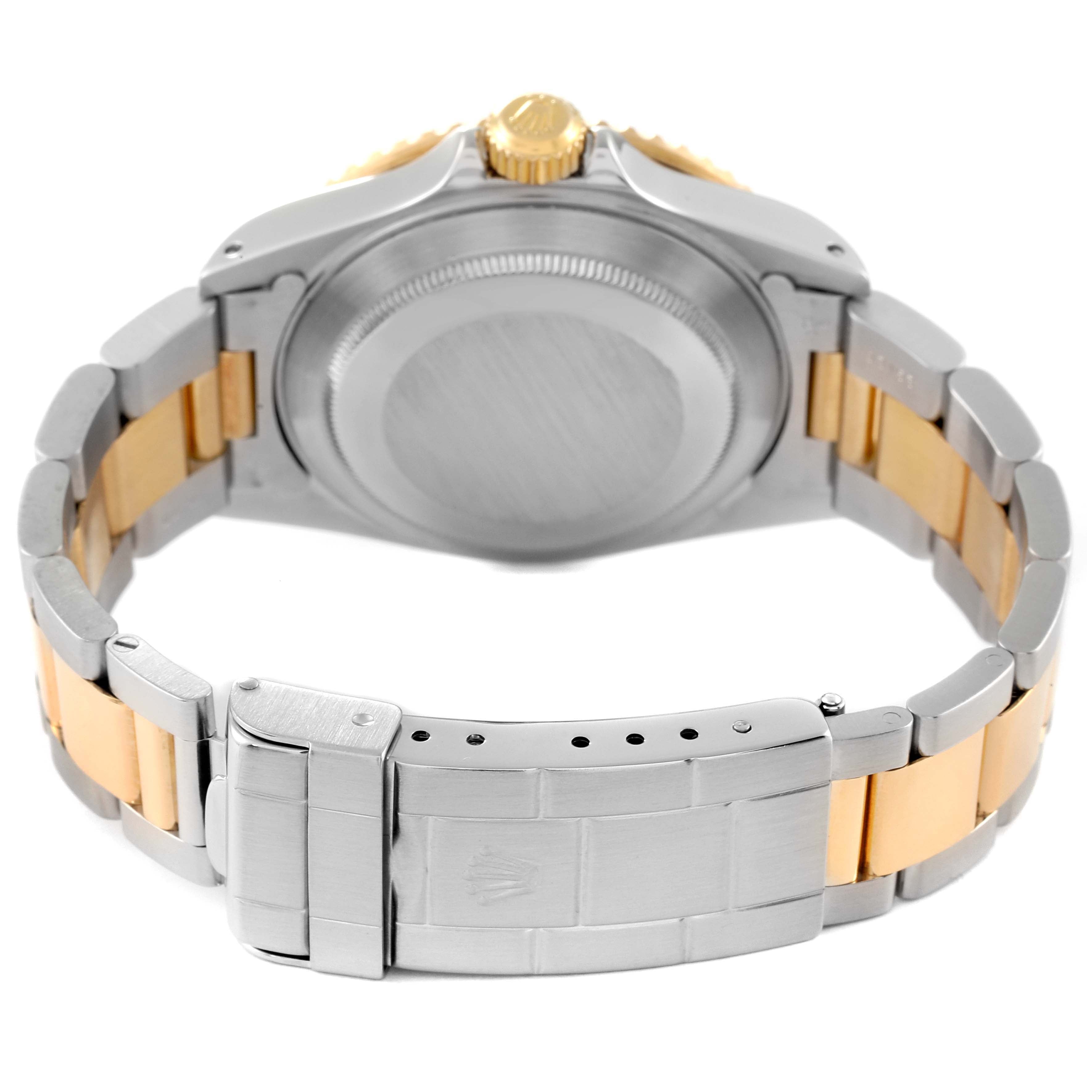 Rolex Submariner Steel Yellow Gold Purple Blue Dial Mens Watch 16613