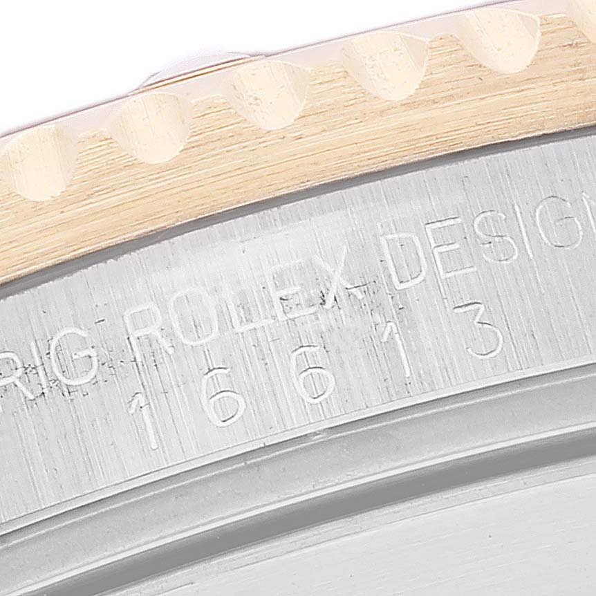 Rolex Submariner Steel Yellow Gold Serti Dial Mens Watch 16613