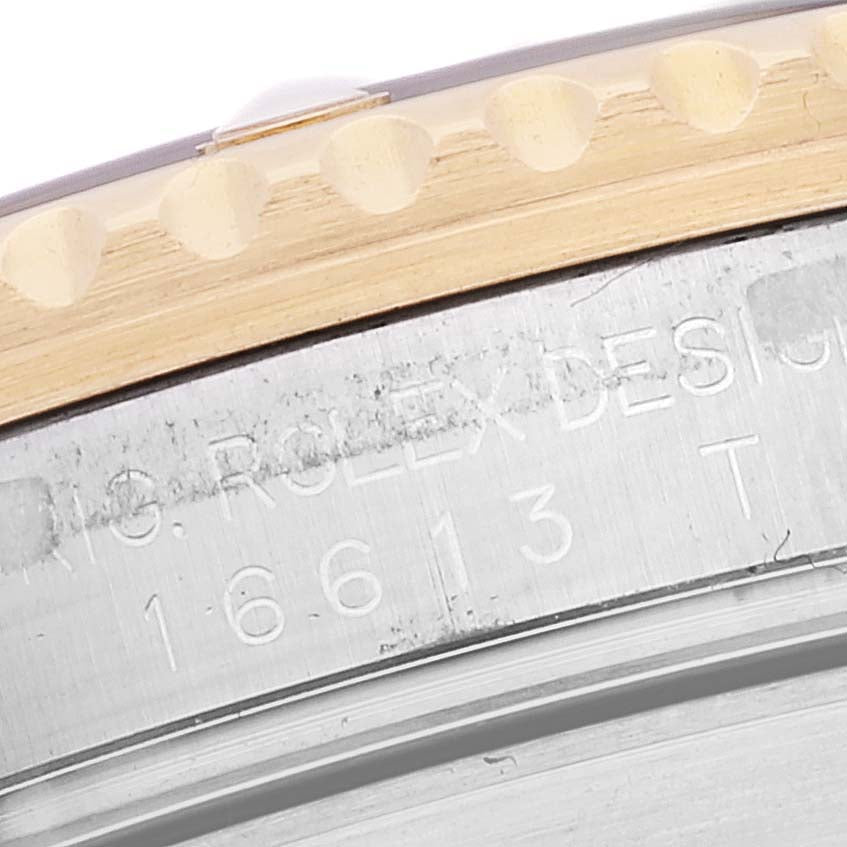 Rolex Submariner Steel Yellow Gold Serti Dial Mens Watch 16613 Box Card