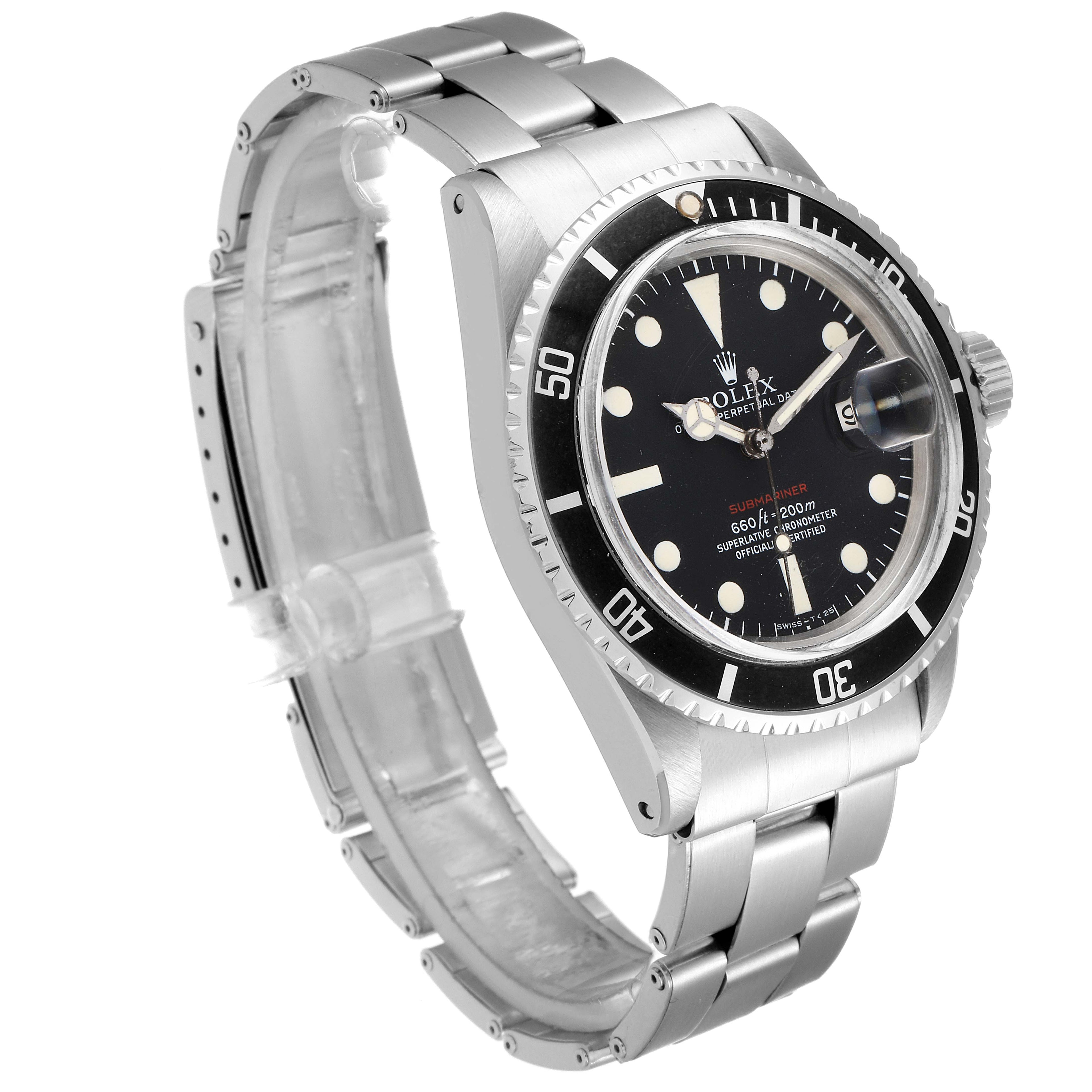 Rolex Submariner Vintage Black Mark V Dial Steel Mens Watch 1680