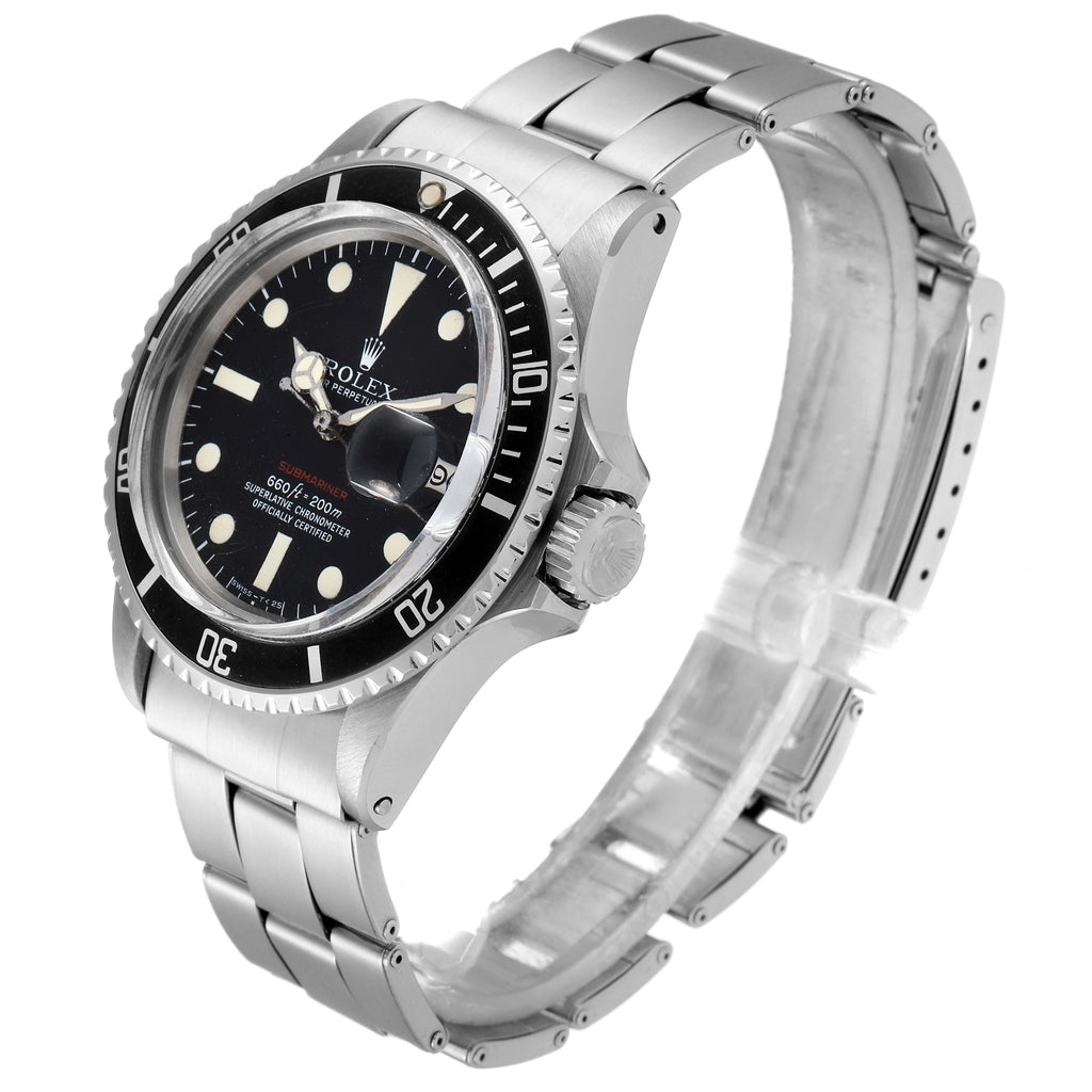 Rolex Submariner Vintage Black Mark V Dial Steel Mens Watch 1680
