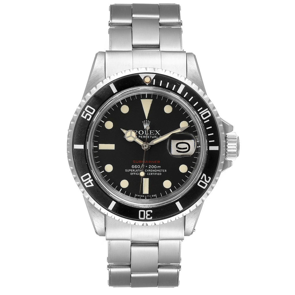 Rolex Submariner Vintage Black Mark V Dial Steel Mens Watch 1680