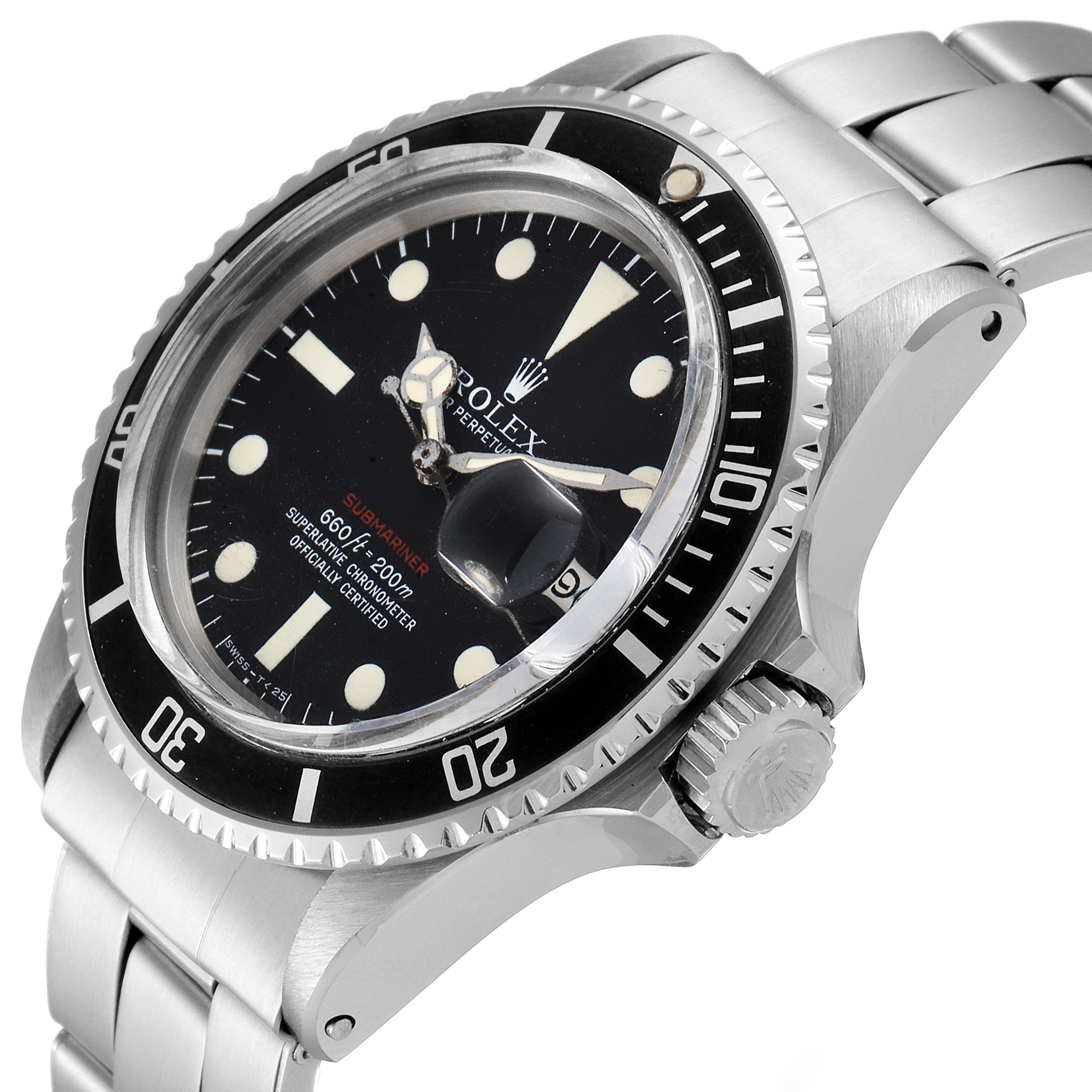 Rolex Submariner Vintage Black Mark V Dial Steel Mens Watch 1680