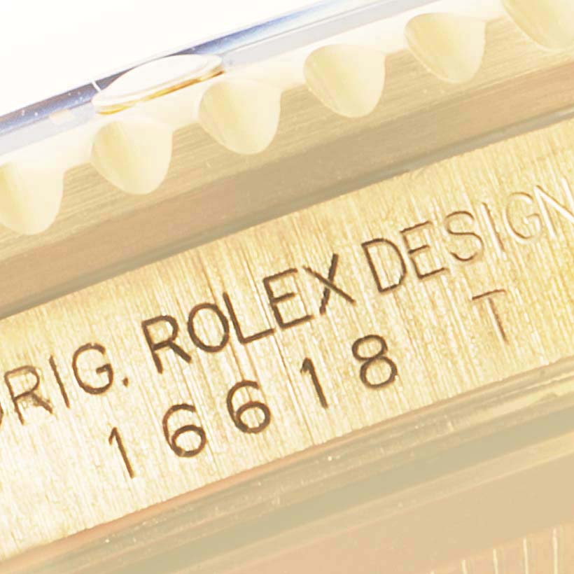 Rolex Submariner Yellow Gold Diamond Sapphire Serti Dial Watch 16618
