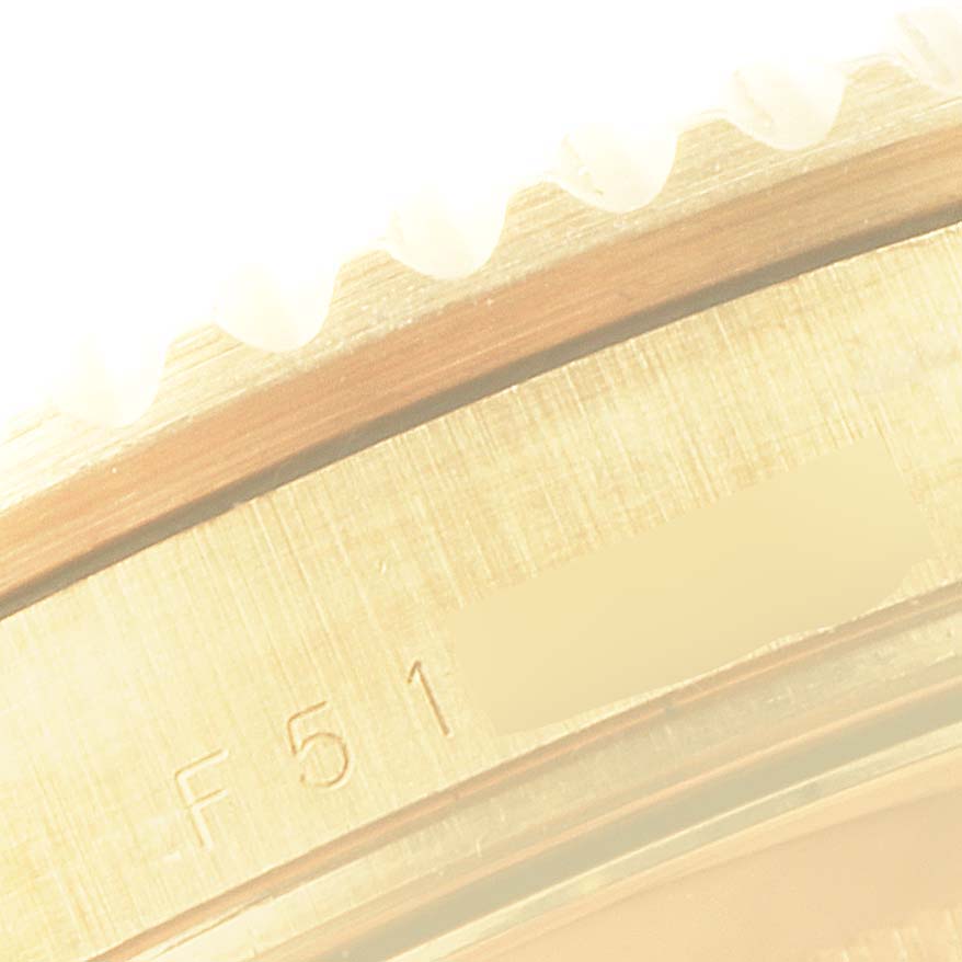 Rolex Submariner Yellow Gold Diamond Sapphire Serti Dial Watch 16618 Box Papers