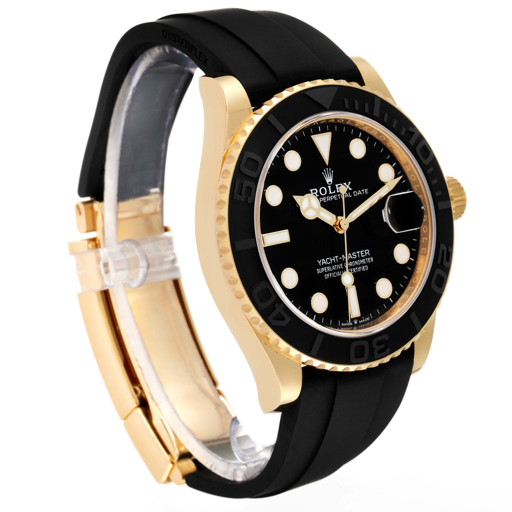 Rolex Yacht-Master Yellow Gold Oysterflex Bracelet Mens Watch 226658 Unworn