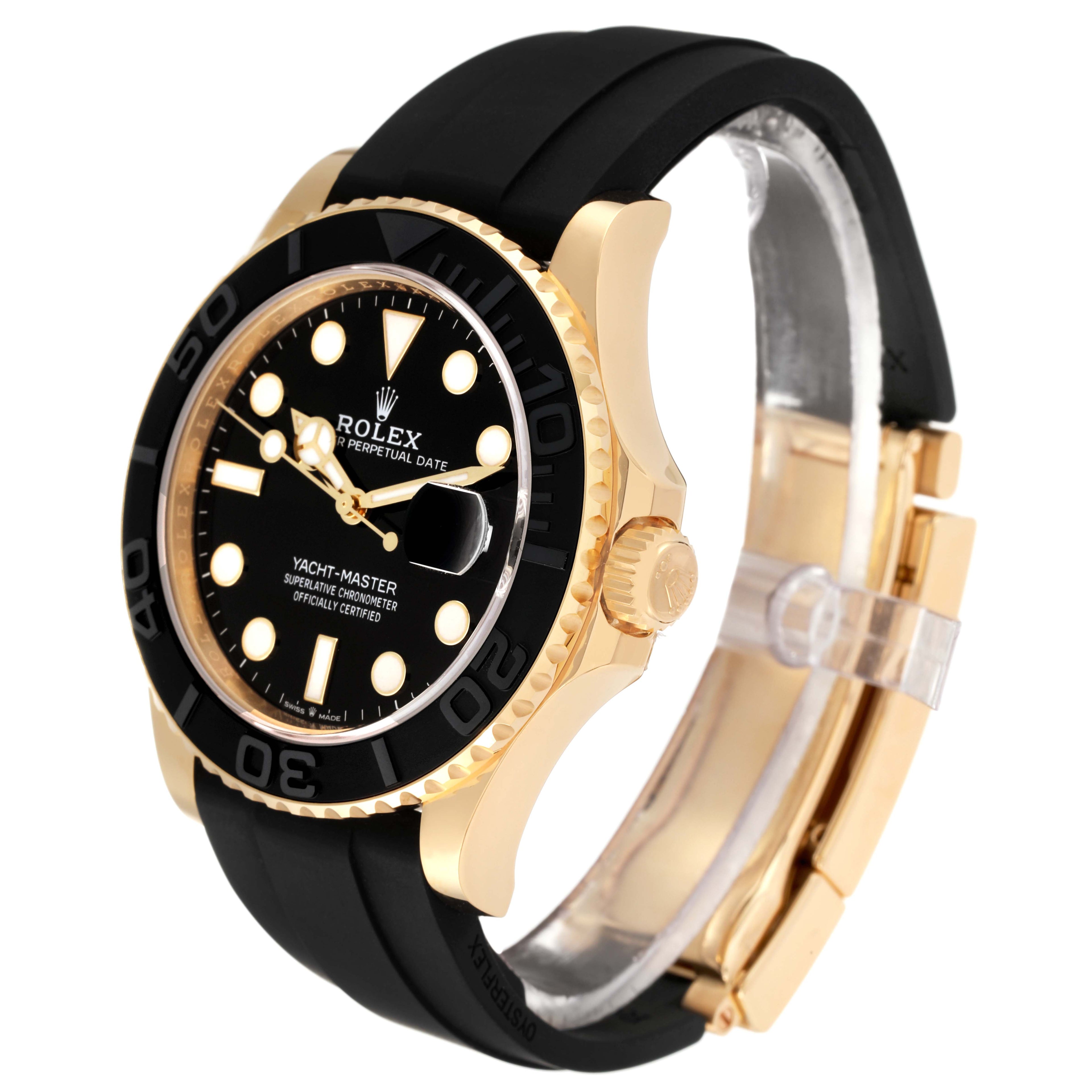 Rolex Yacht-Master Yellow Gold Oysterflex Bracelet Mens Watch 226658 Unworn
