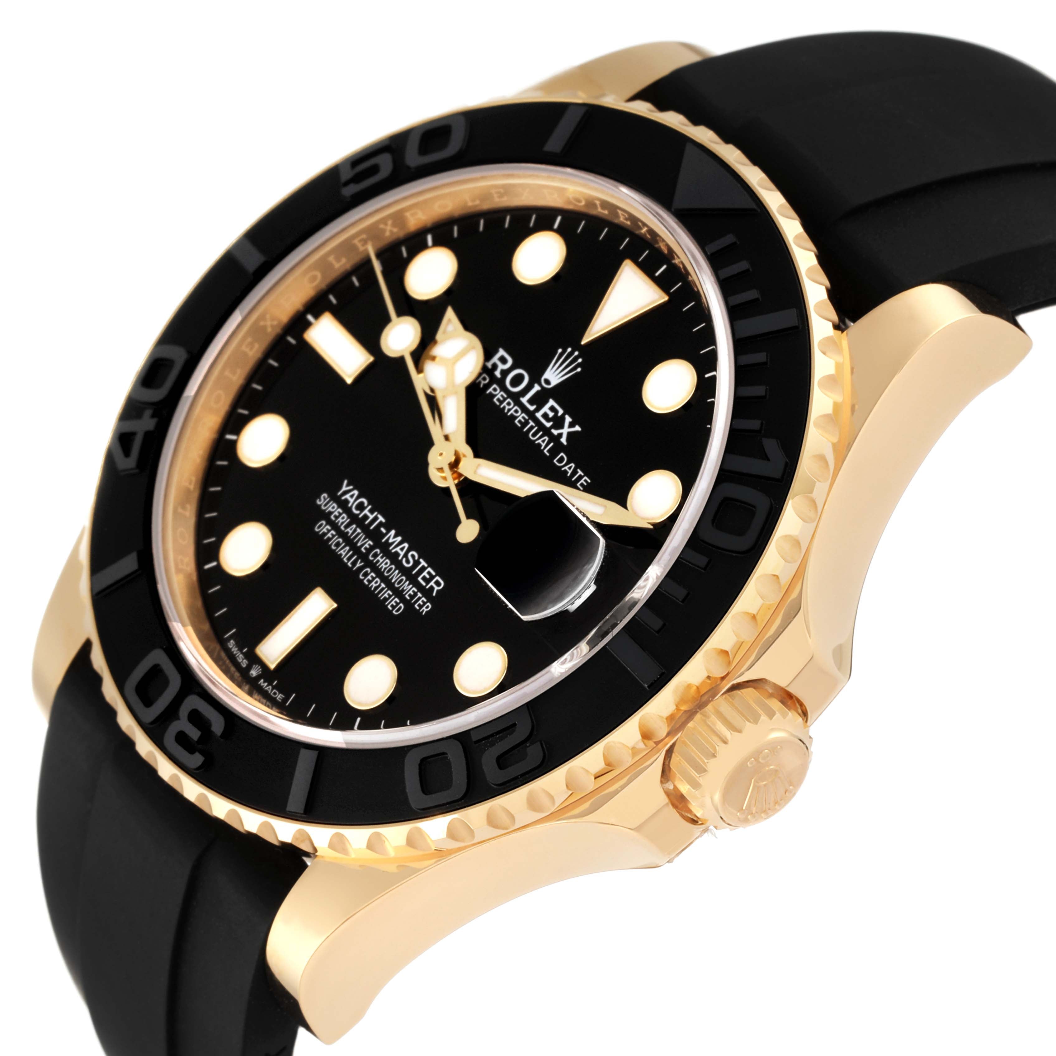Rolex Yacht-Master Yellow Gold Oysterflex Bracelet Mens Watch 226658 Unworn