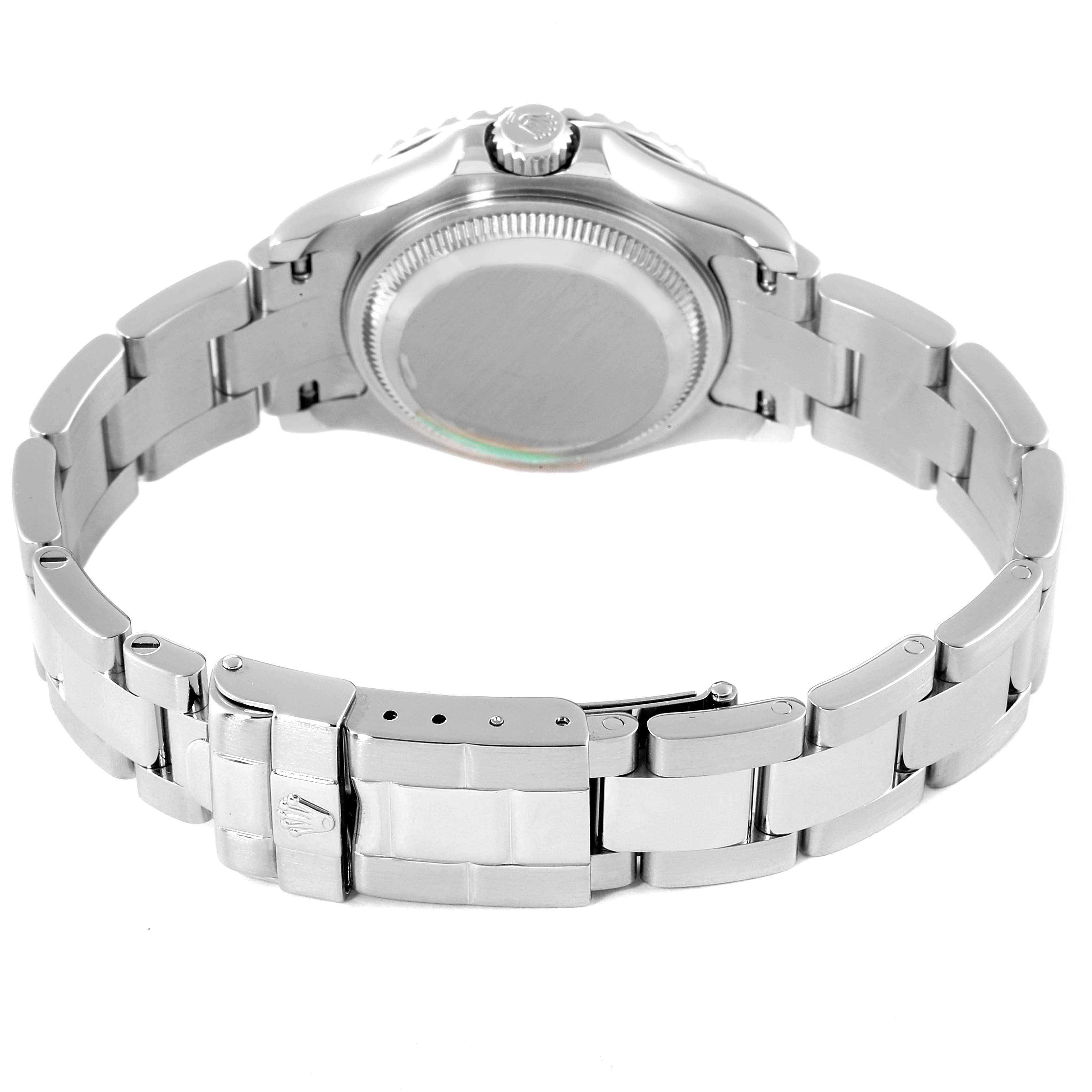 Rolex Yachtmaster 29 Steel Platinum Dial Bezel Ladies Watch 169622 Box
