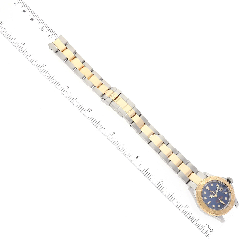 Rolex Yachtmaster 29 Steel Yellow Gold Blue Dial Watch 169623 Box Service Papers