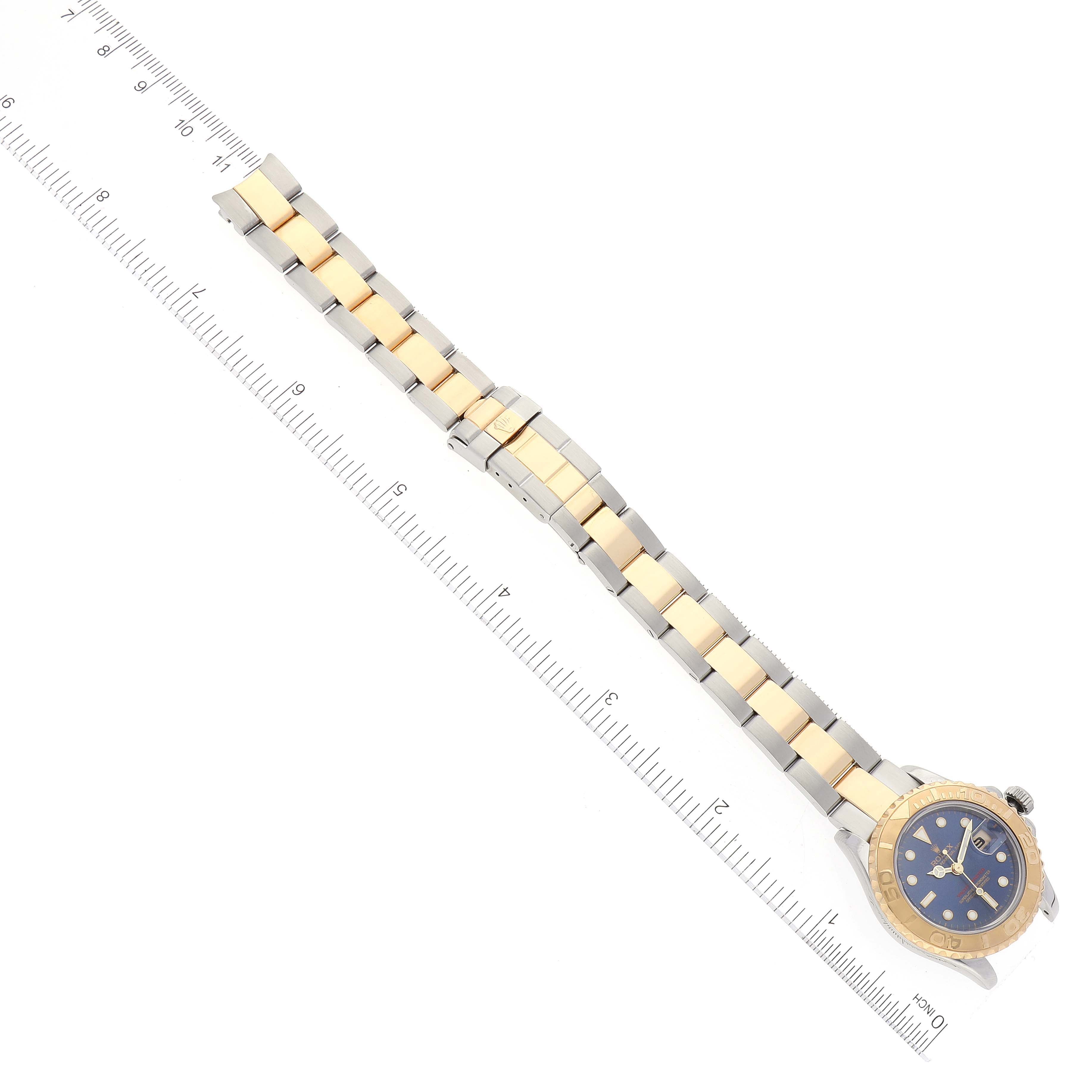 Rolex Yachtmaster 29 Steel Yellow Gold Blue Dial Watch 169623 Box Service Papers