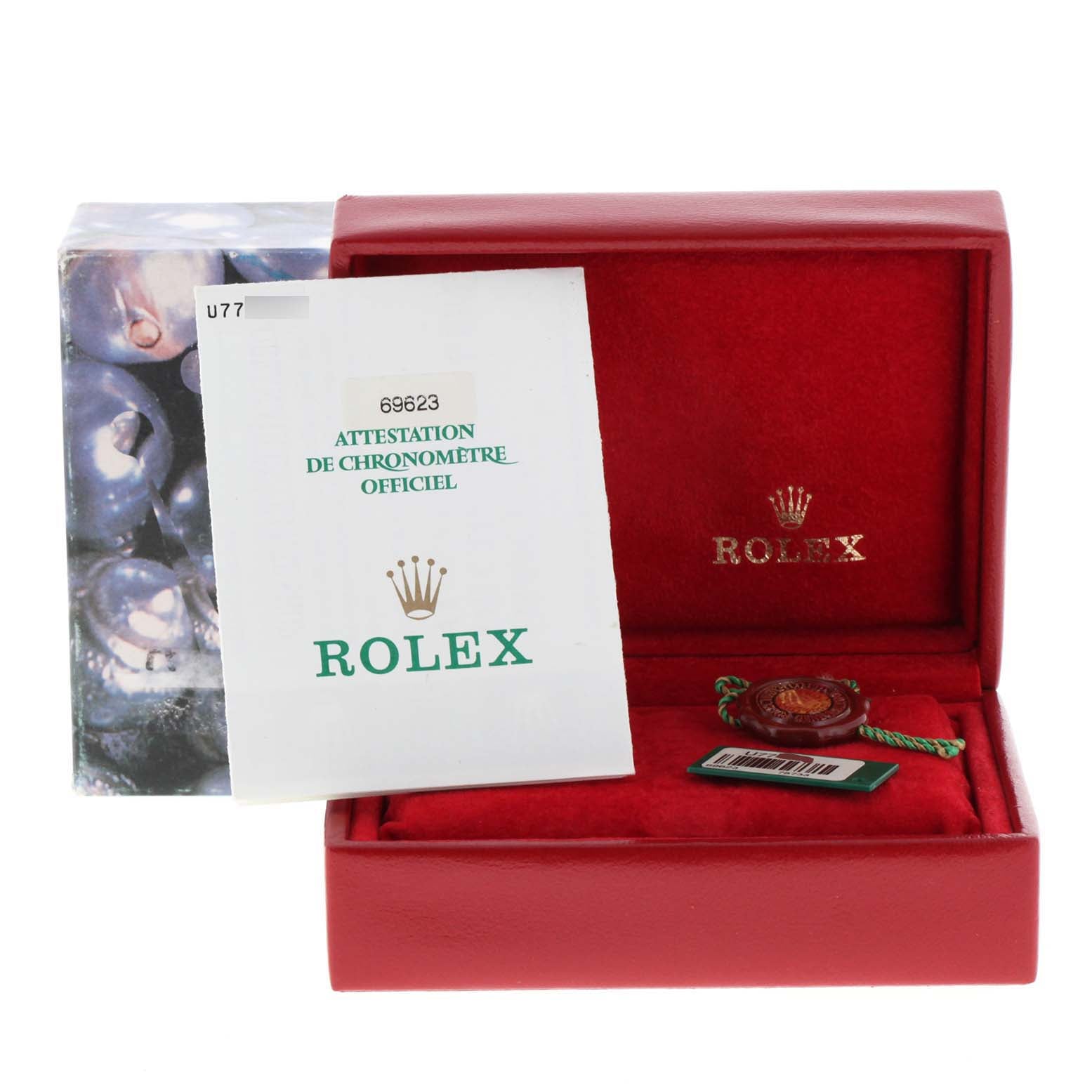 Rolex Yachtmaster 29mm White Dial Steel Yellow Gold Watch 69623 Box Papers