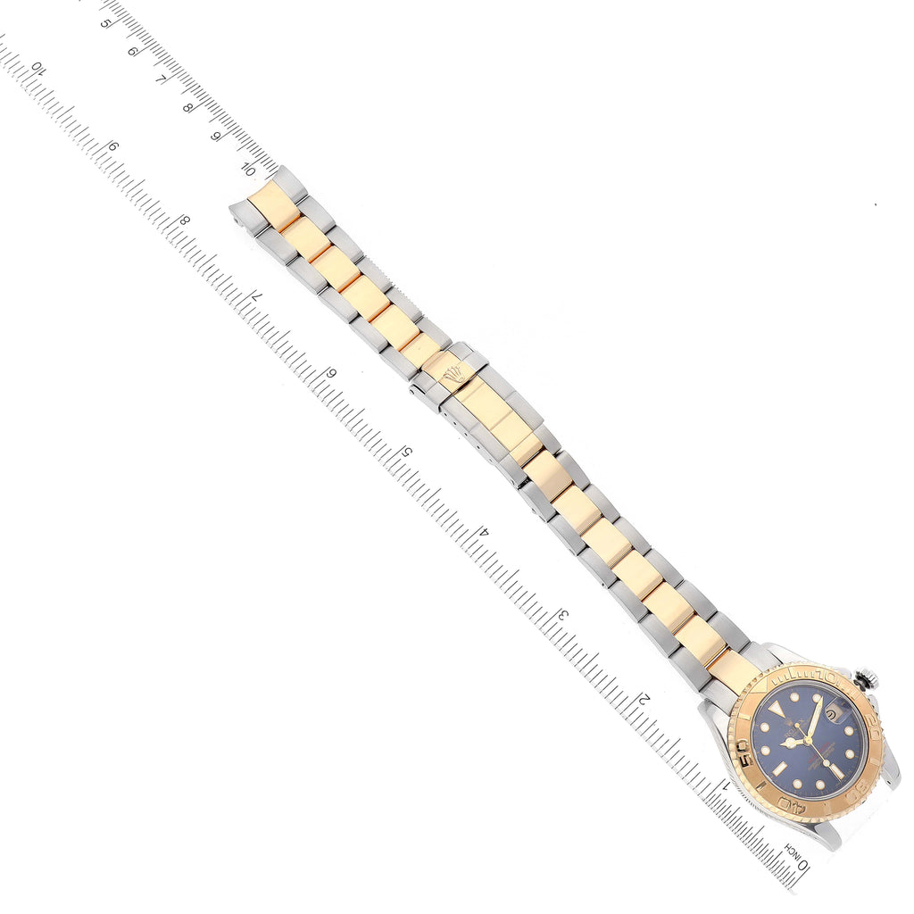 Rolex Yachtmaster 35 Midsize Steel Yellow Gold Blue Dial Mens Watch 68623
