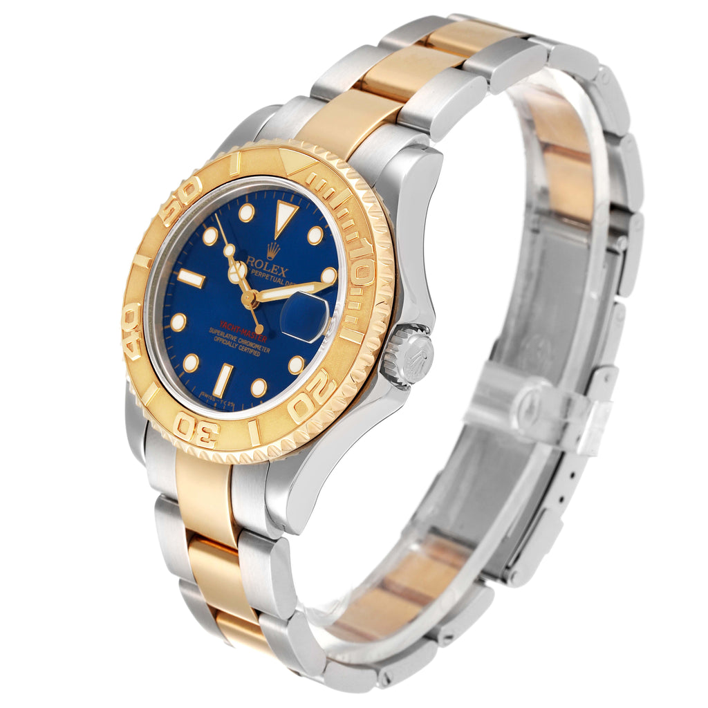 Rolex Yachtmaster 35 Midsize Steel Yellow Gold Blue Dial Mens Watch 68623