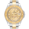 Rolex Yachtmaster 35 Midsize Steel Yellow Gold Mens Watch 68623 Box Papers