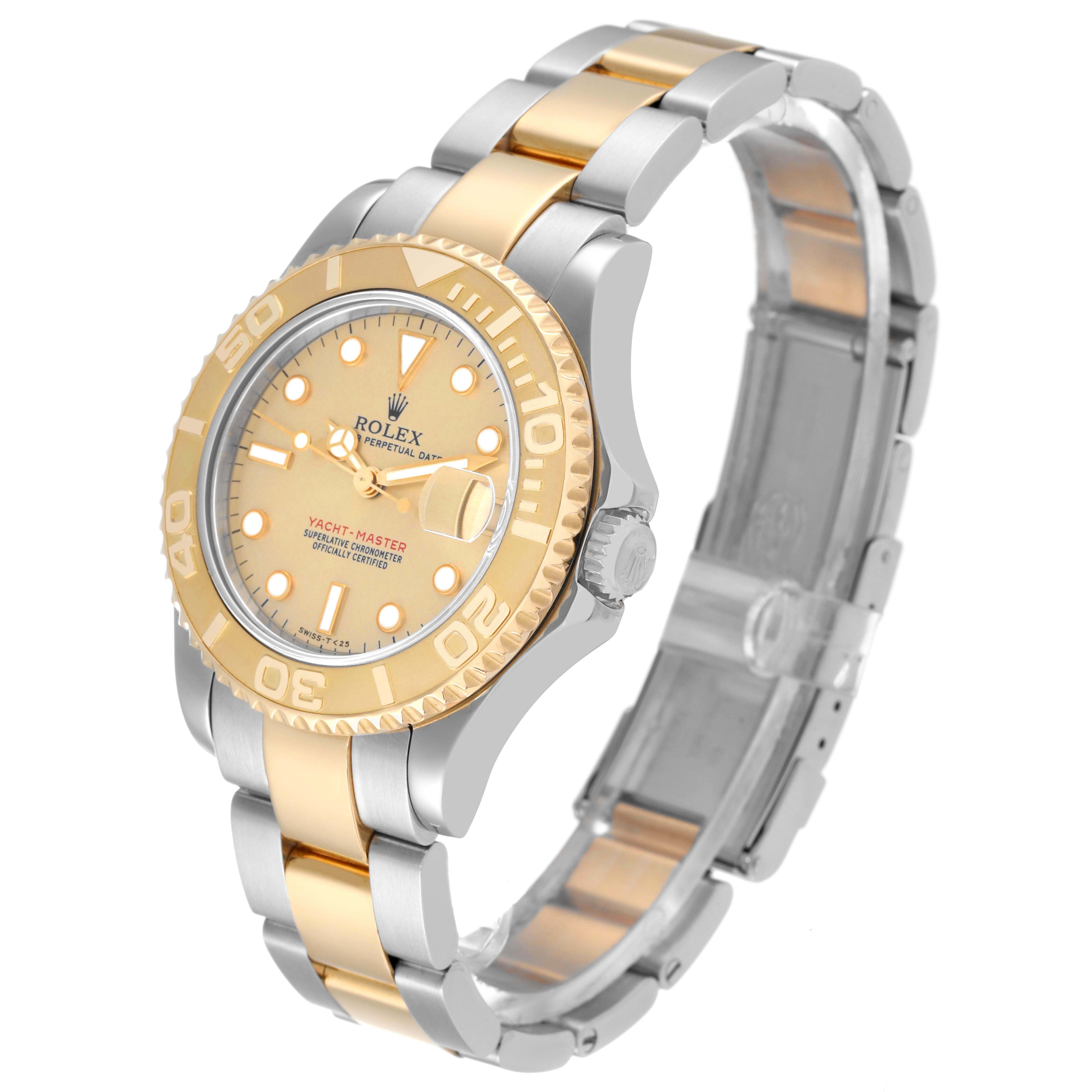 Rolex Yachtmaster 35 Midsize Steel Yellow Gold Mens Watch 68623 Box Papers