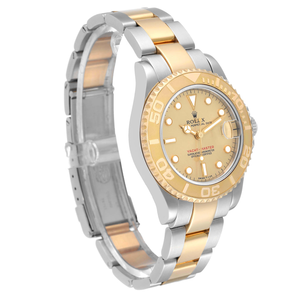 Rolex Yachtmaster 35 Midsize Steel Yellow Gold Mens Watch 68623 Box Papers
