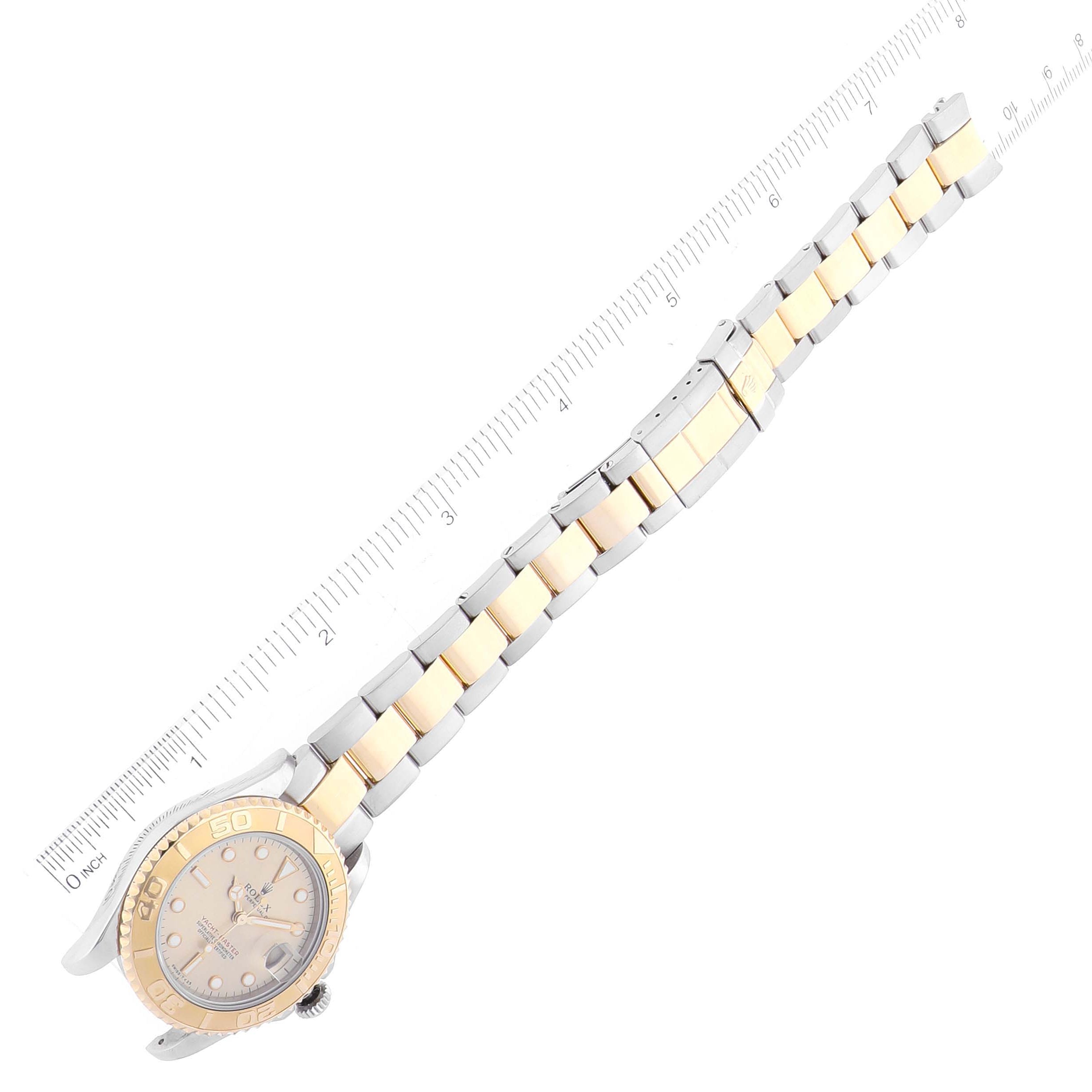 Rolex Yachtmaster 35 Midsize Steel Yellow Gold Mens Watch 68623 Box Papers