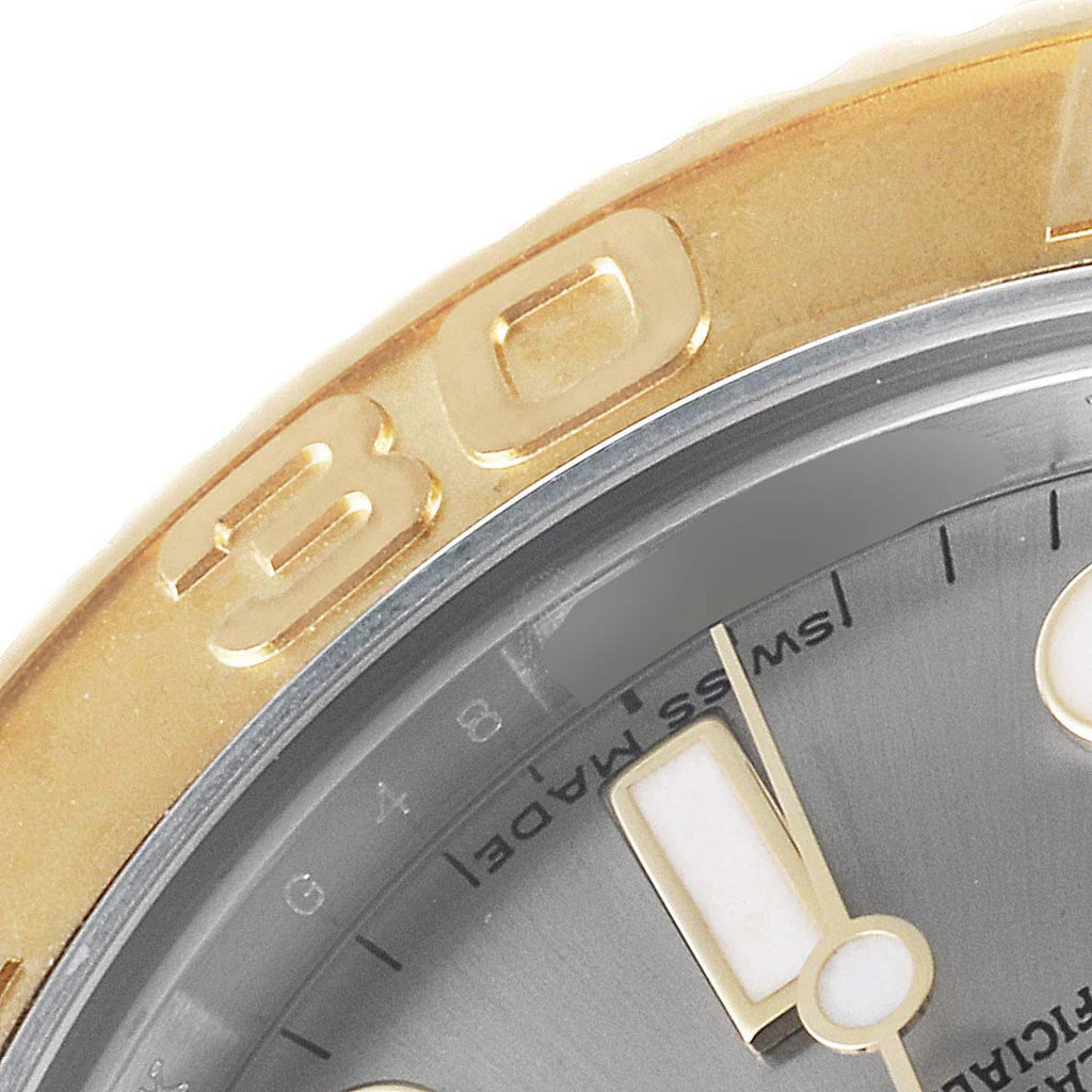 Rolex Yachtmaster 35 Midsize Steel Yellow Gold Slate Dial Mens Watch 168623