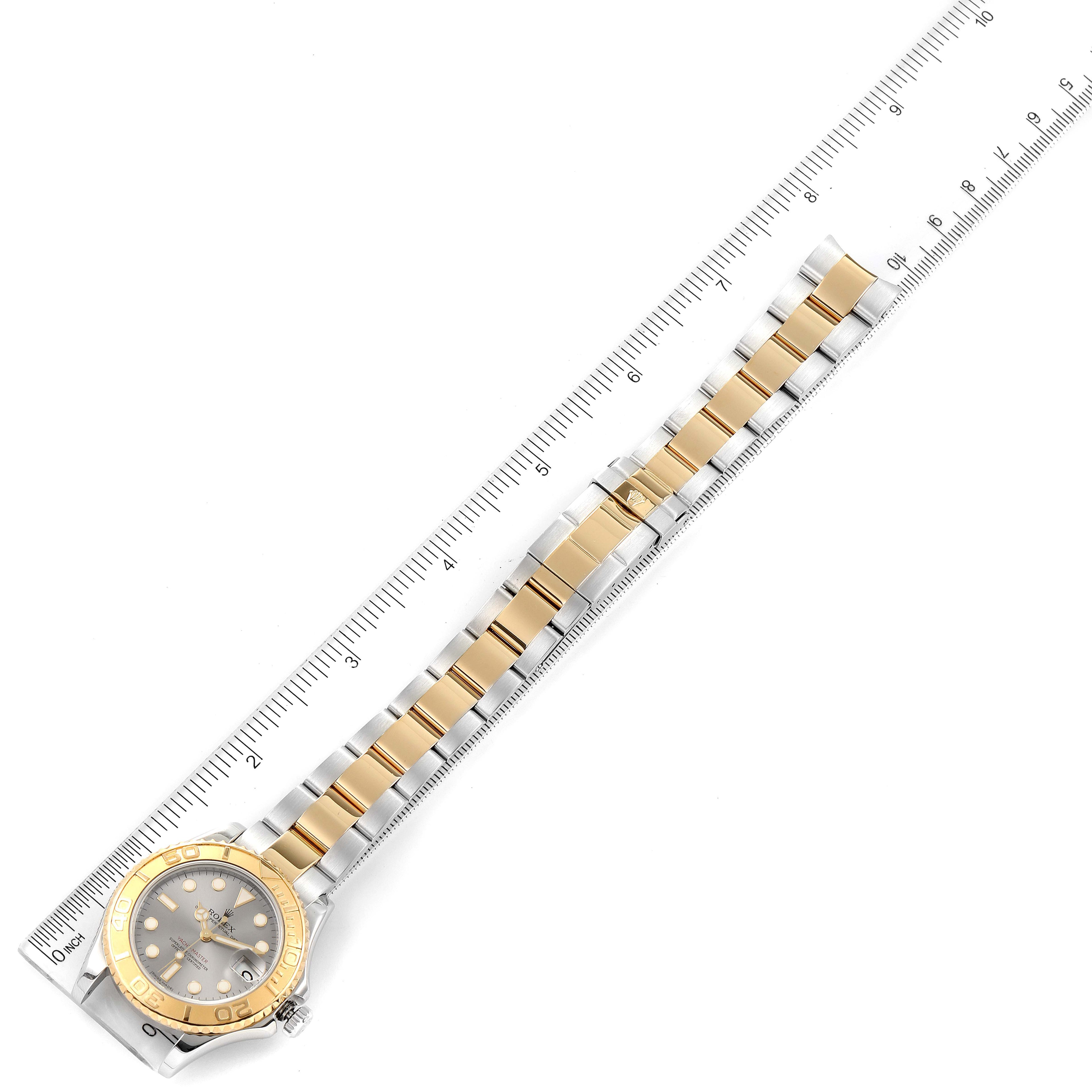 Rolex Yachtmaster 35 Midsize Steel Yellow Gold Slate Dial Mens Watch 168623
