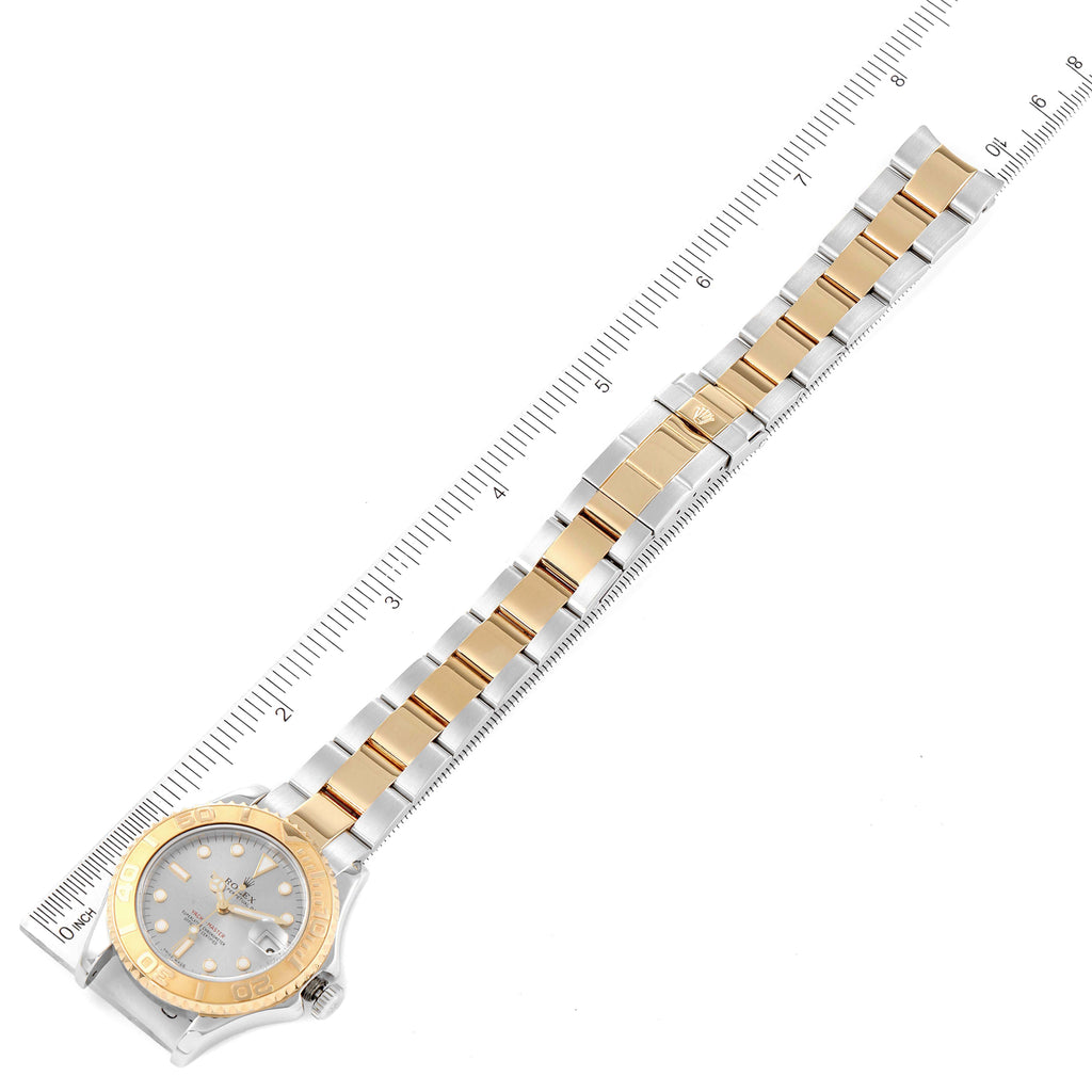 Rolex Yachtmaster 35 Midsize Steel Yellow Gold Grey Dial Mens Watch 168623