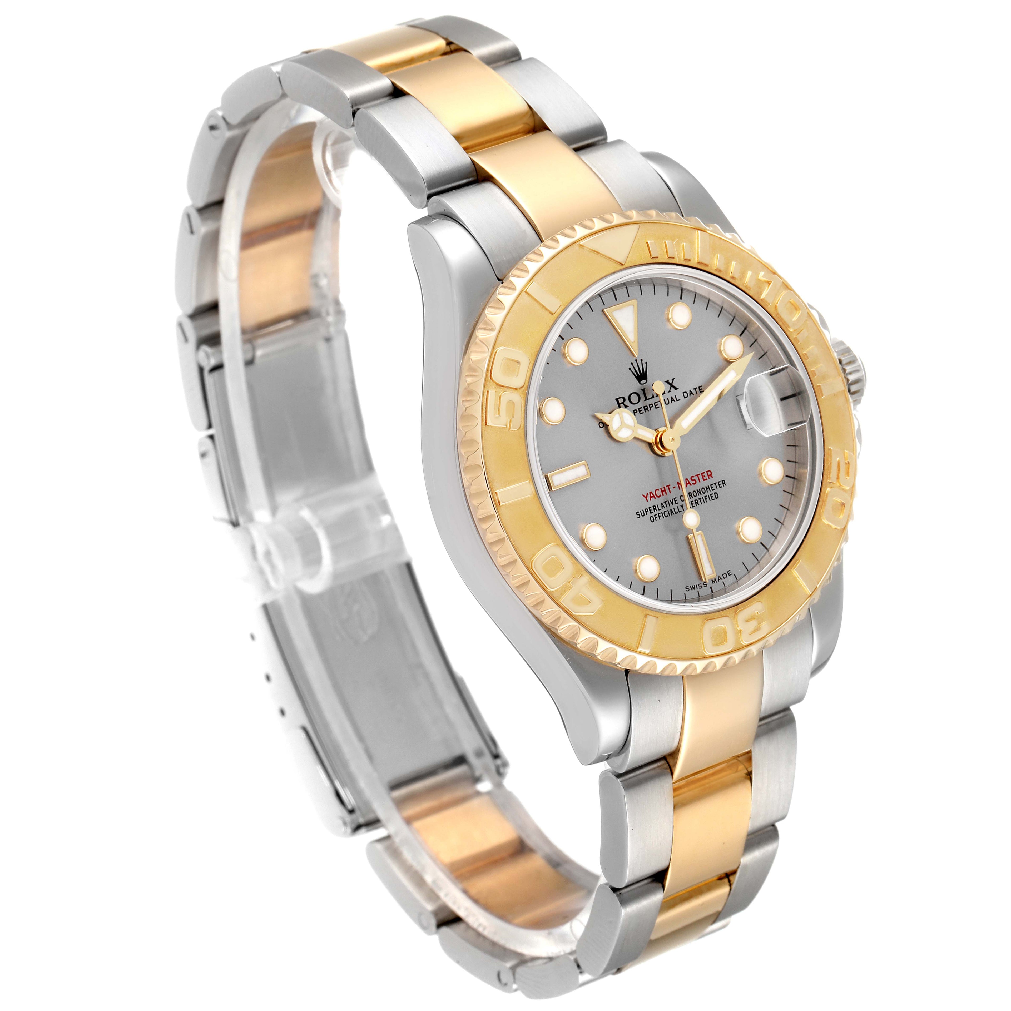 Rolex Yachtmaster 35 Midsize Steel Yellow Gold Watch 168623 Box Papers