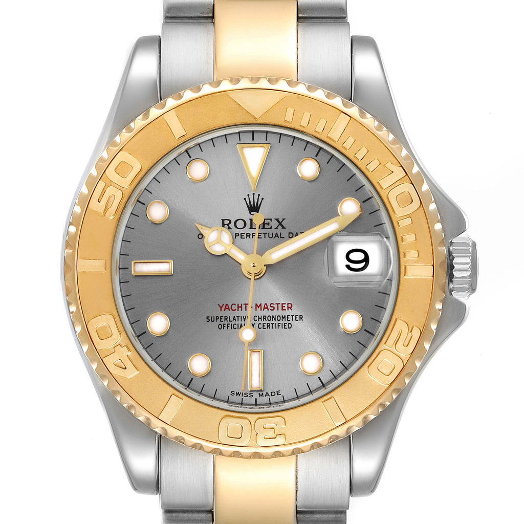Rolex Yachtmaster 35 Midsize Steel Yellow Gold Watch 168623 Box Papers