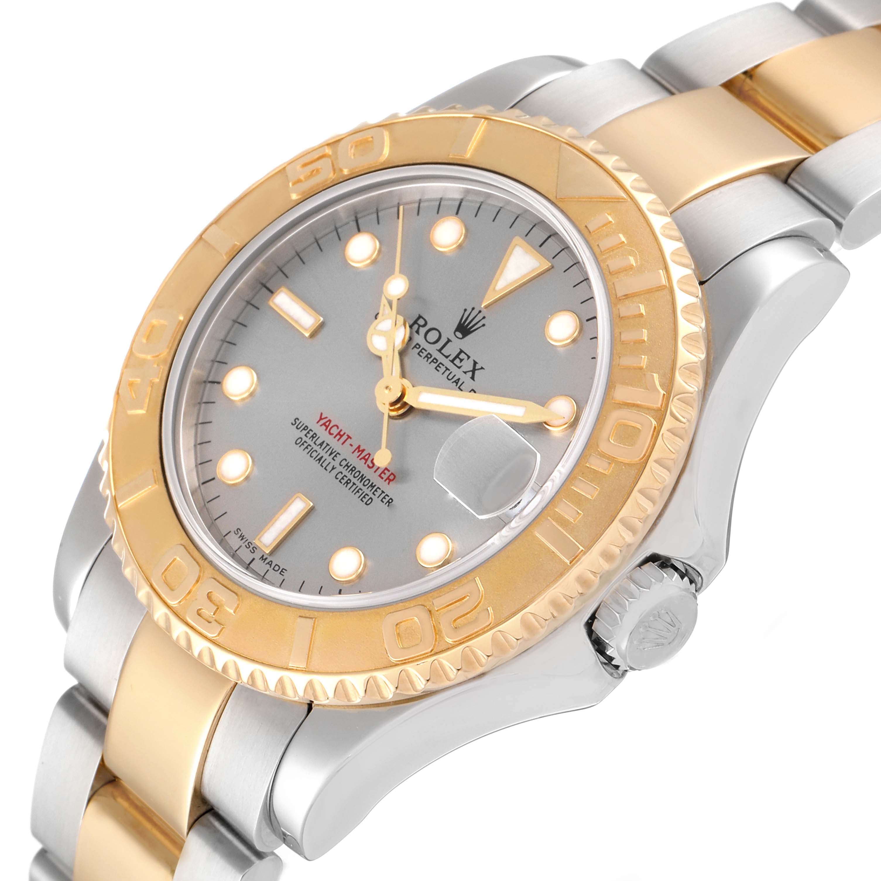 Rolex Yachtmaster 35 Midsize Steel Yellow Gold Watch 168623 Box Papers