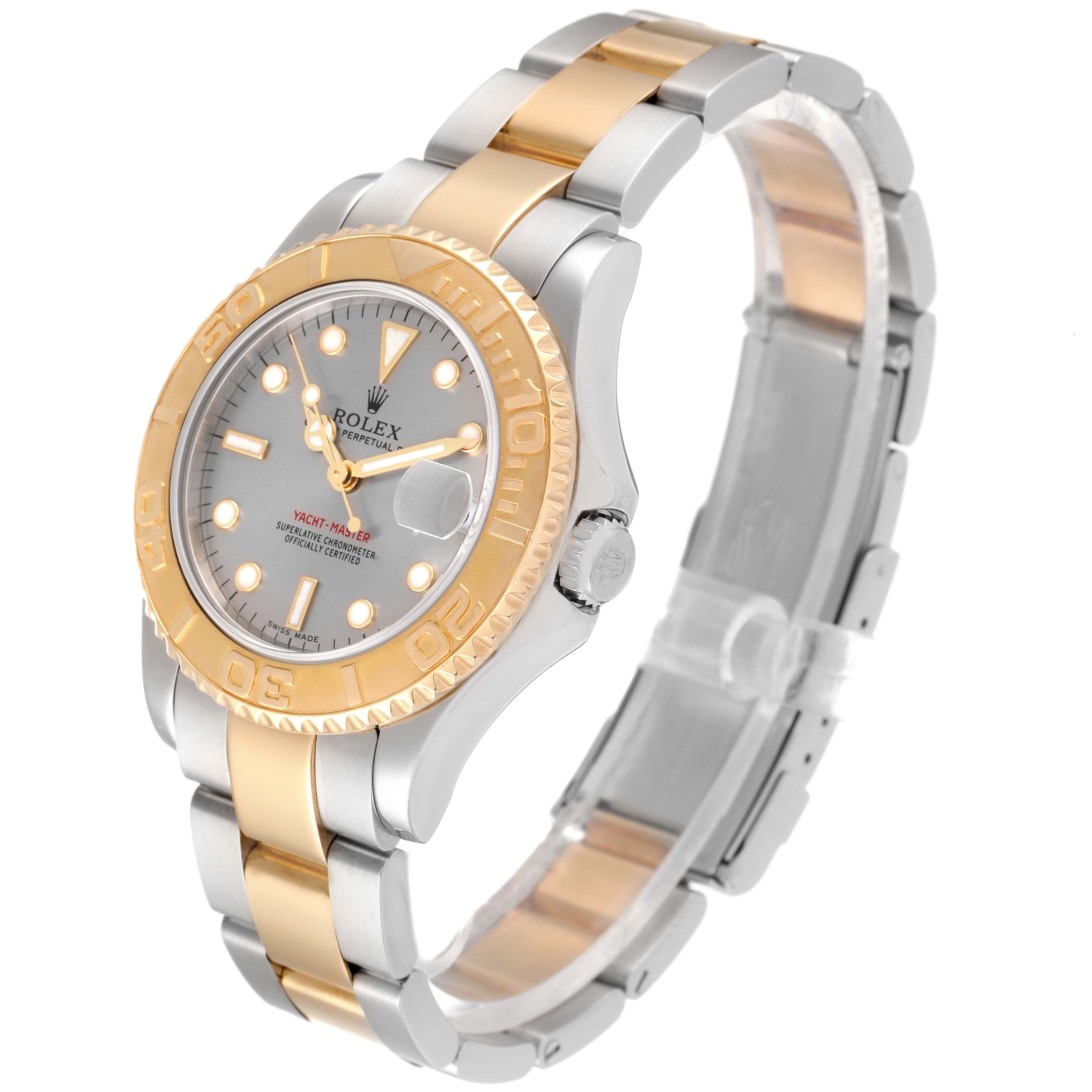 Rolex Yachtmaster 35 Midsize Steel Yellow Gold Watch 168623 Box Papers