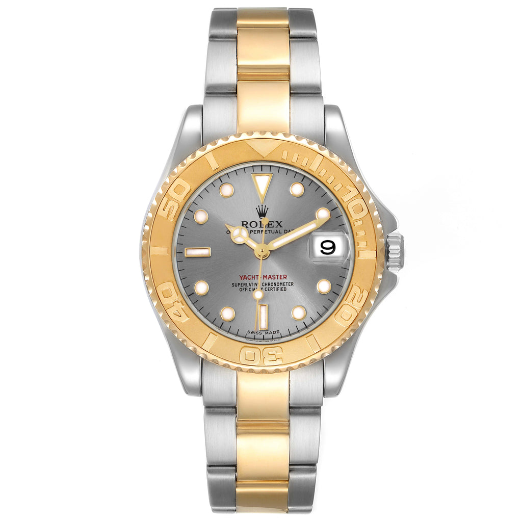 Rolex Yachtmaster 35 Midsize Steel Yellow Gold Watch 168623 Box Papers