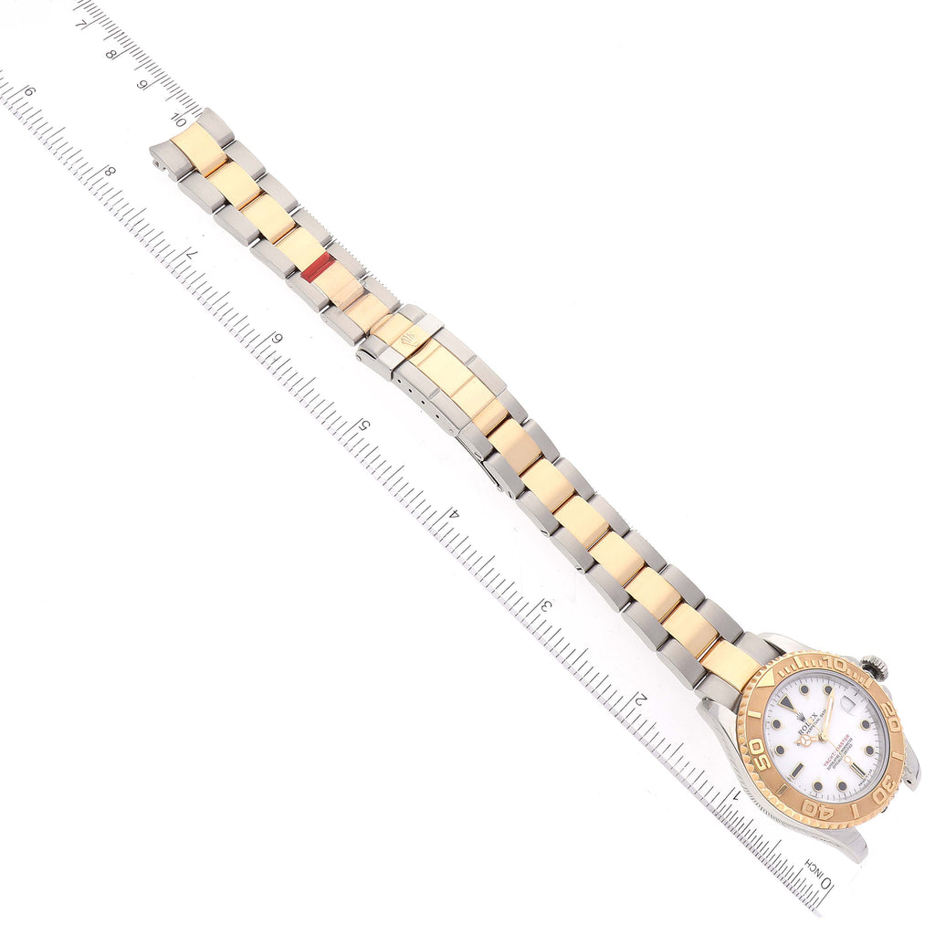 Rolex Yachtmaster 35 Midsize Steel Yellow Gold White Dial Mens Watch 68623