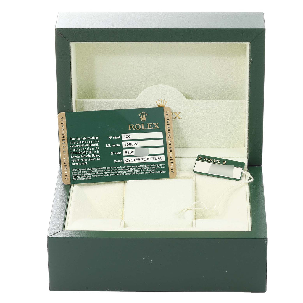 Rolex Yachtmaster 35 Midsize Steel Yellow Gold White Dial Watch 168623 Box Card
