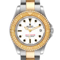 Rolex Yachtmaster 35 Midsize Steel Yellow Gold White Dial Watch 68623 Box Papers