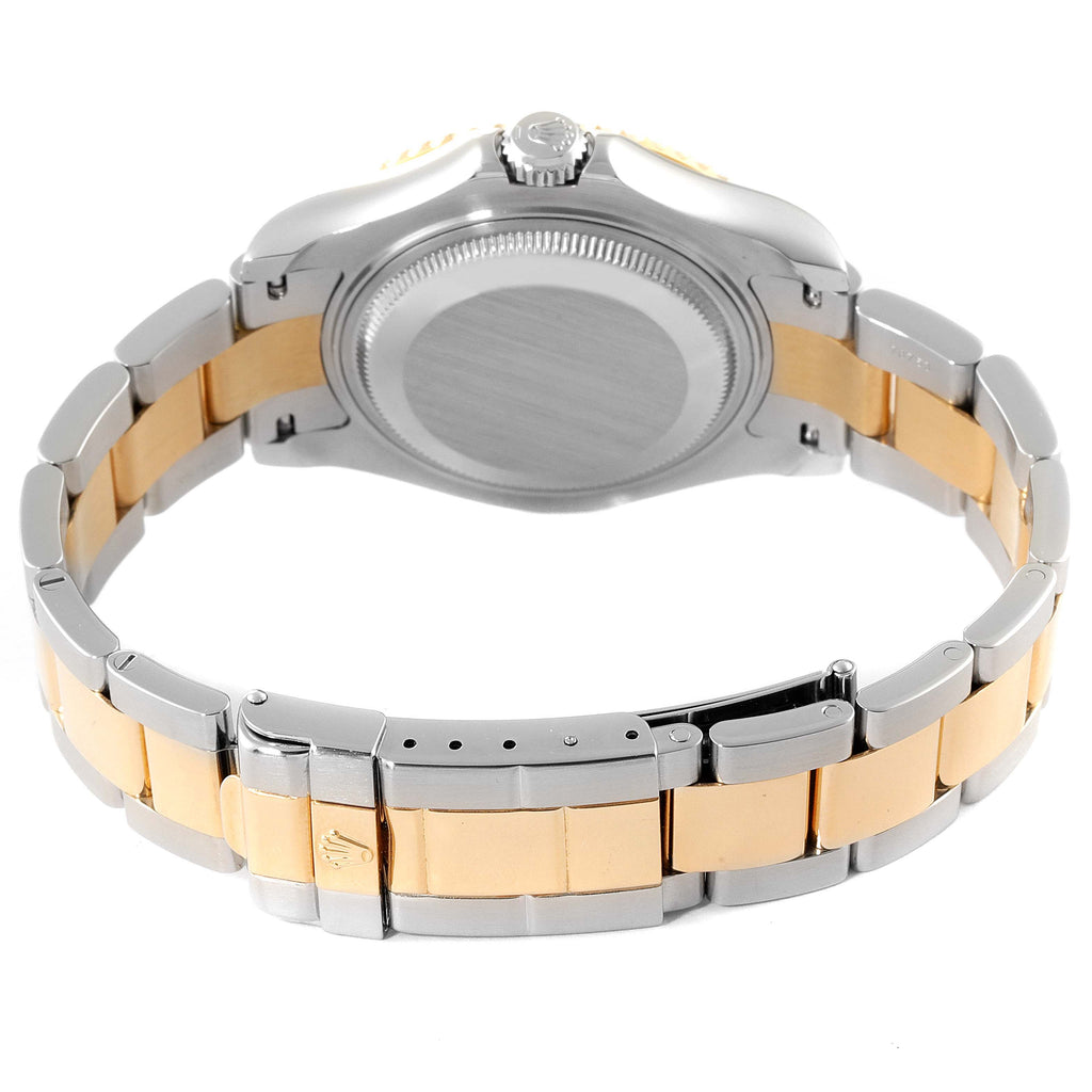 Rolex Yachtmaster 35 Midsize Steel Yellow Gold White Dial Watch 68623 Box Papers