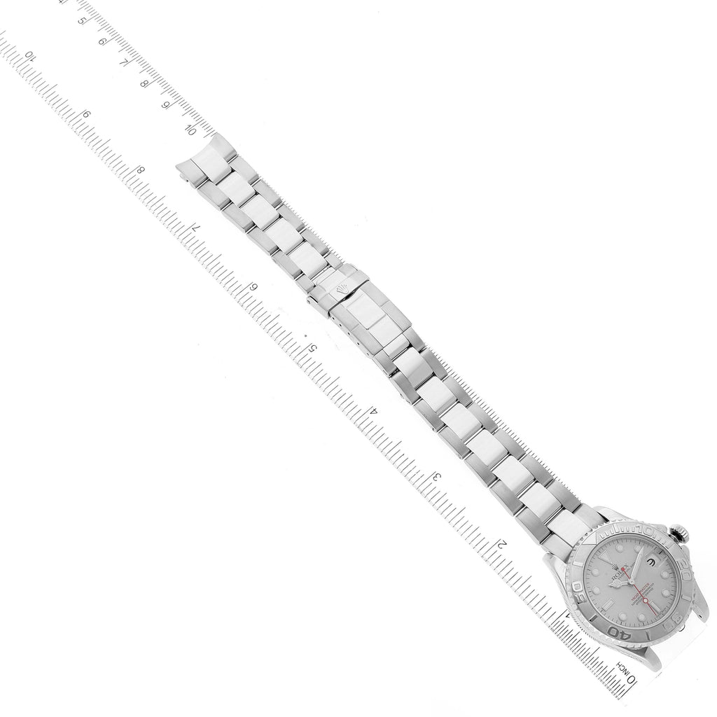 Rolex Yachtmaster 35mm Midsize Steel Platinum Mens Watch 168622