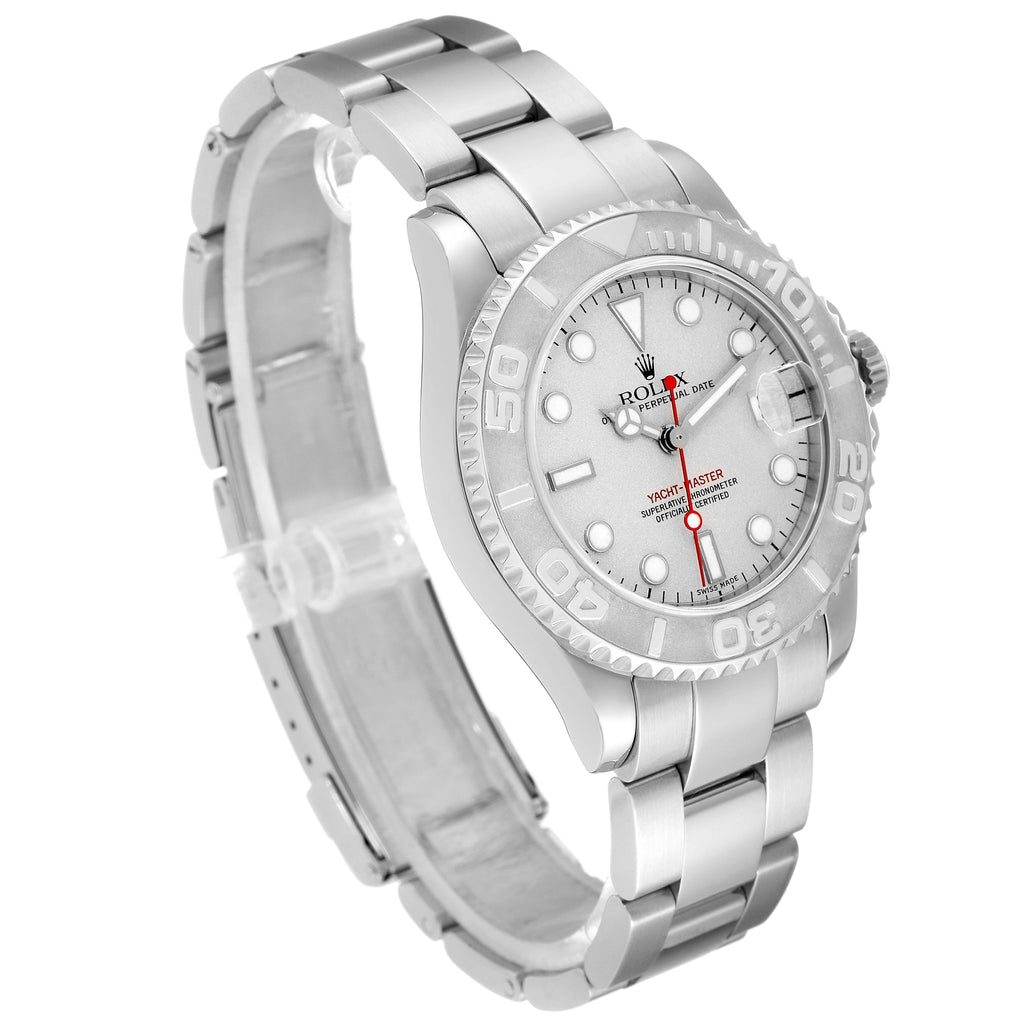 Rolex Yachtmaster 35mm Midsize Steel Platinum Mens Watch 168622