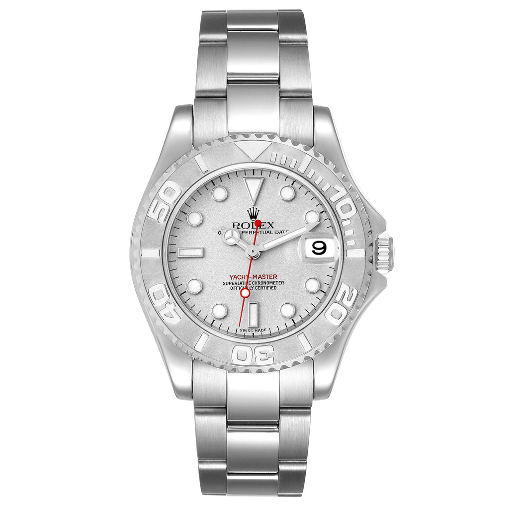 Rolex Yachtmaster 35mm Midsize Steel Platinum Mens Watch 168622