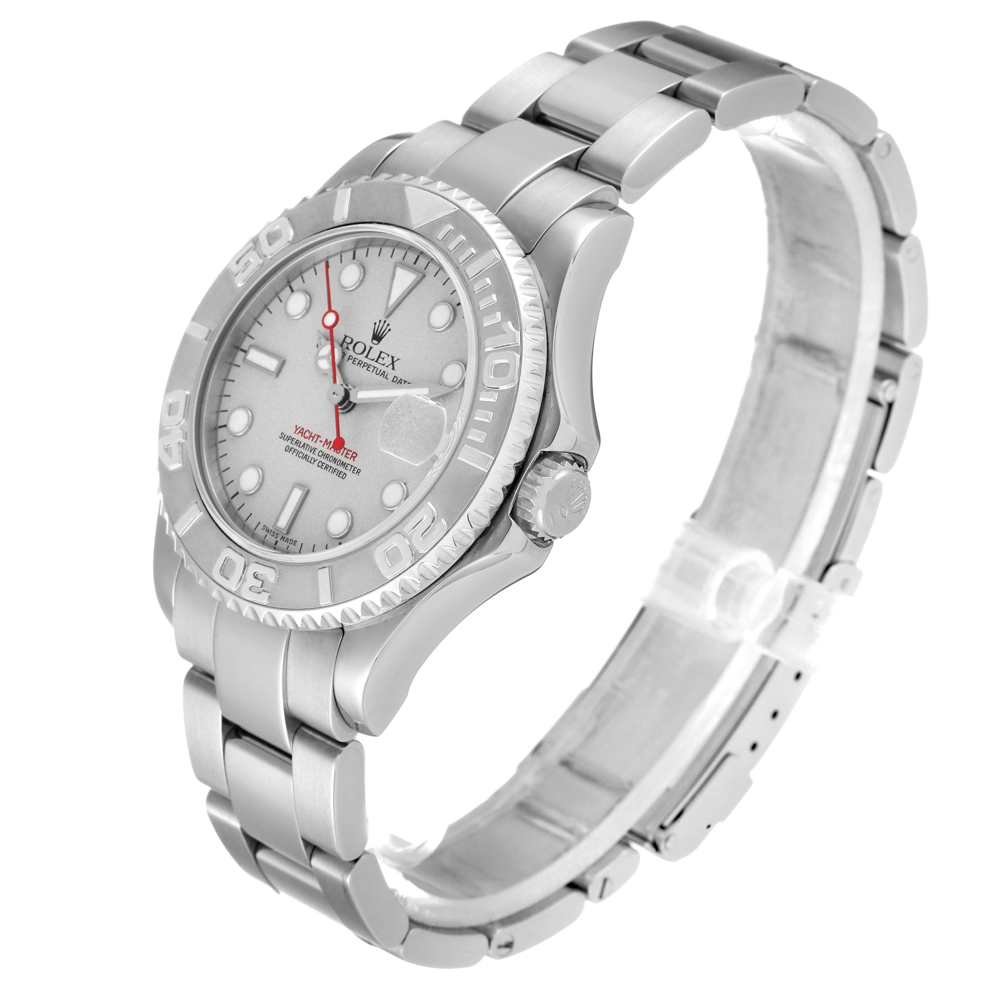 Rolex Yachtmaster 35mm Midsize Steel Platinum Mens Watch 168622