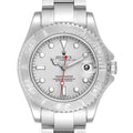 Rolex Yachtmaster 35mm Midsize Steel Platinum Mens Watch 168622 Box Card