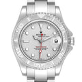 Rolex Yachtmaster 35mm Midsize Steel Platinum Mens Watch 168622 Box Papers
