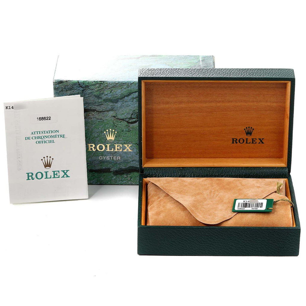 Rolex Yachtmaster 35mm Midsize Steel Platinum Mens Watch 168622 Box Papers