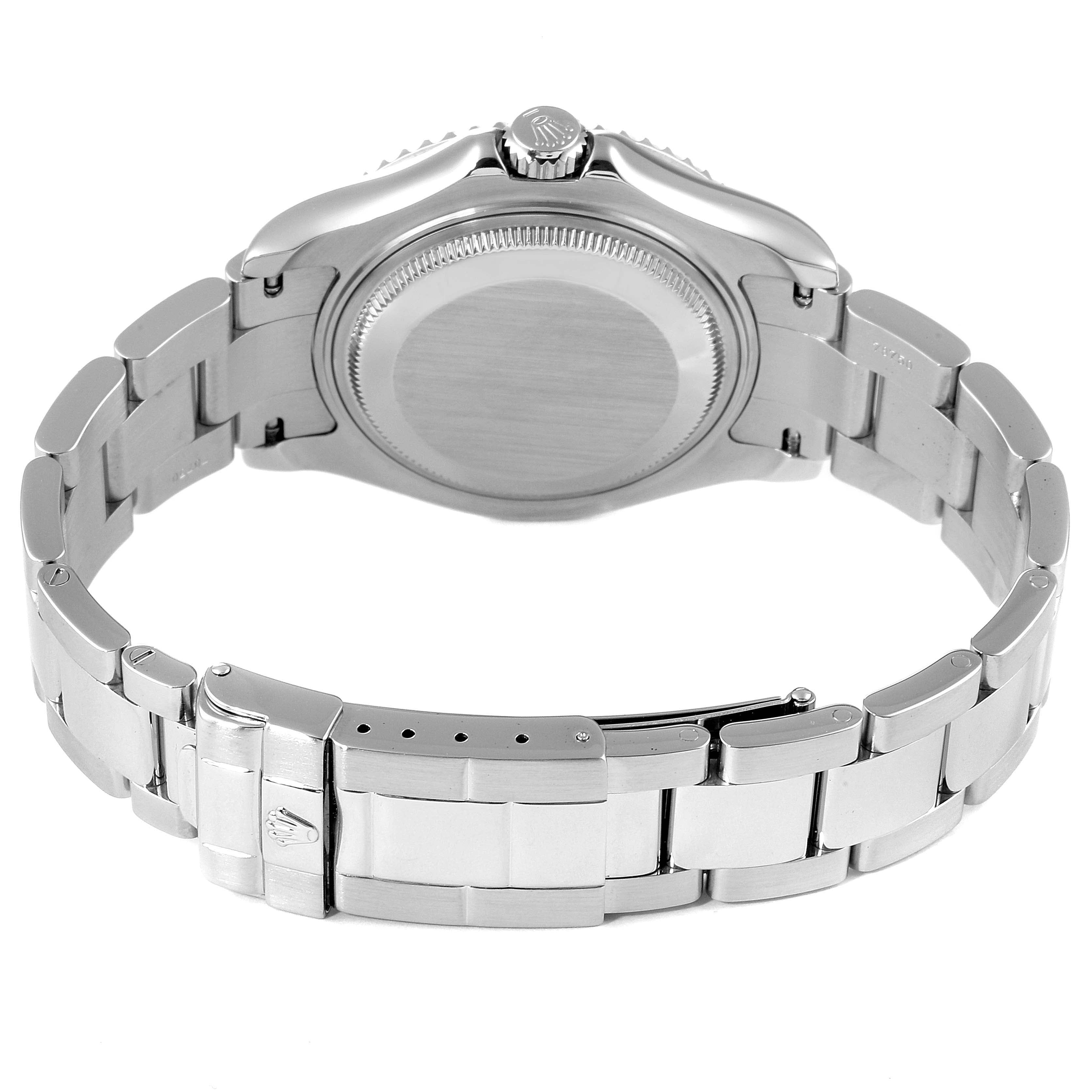 Rolex Yachtmaster 35mm Midsize Steel Platinum Mens Watch 168622 Box Papers
