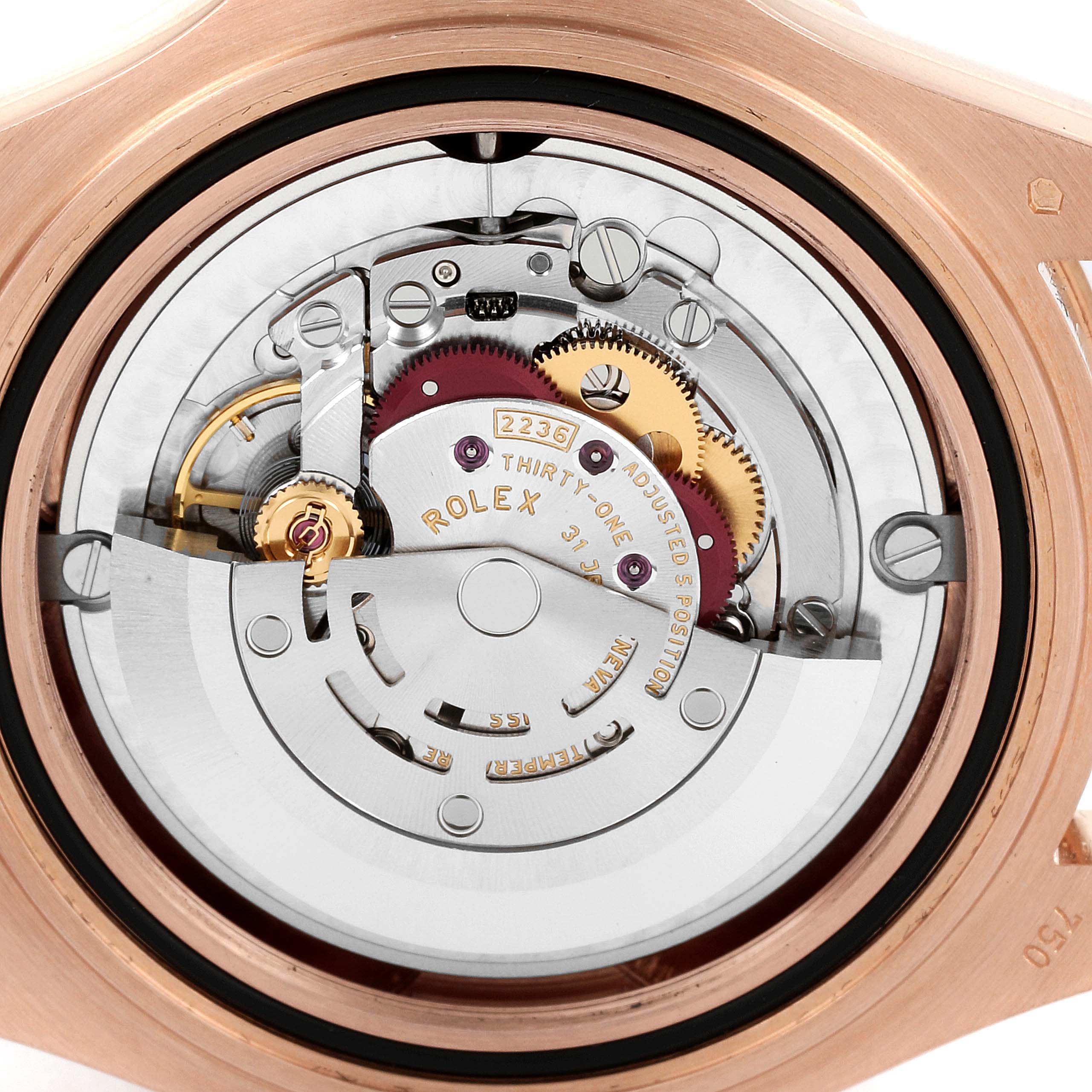 Rolex Yachtmaster 37 Rose Gold Rubber Strap Mens Watch 268655 Box Card