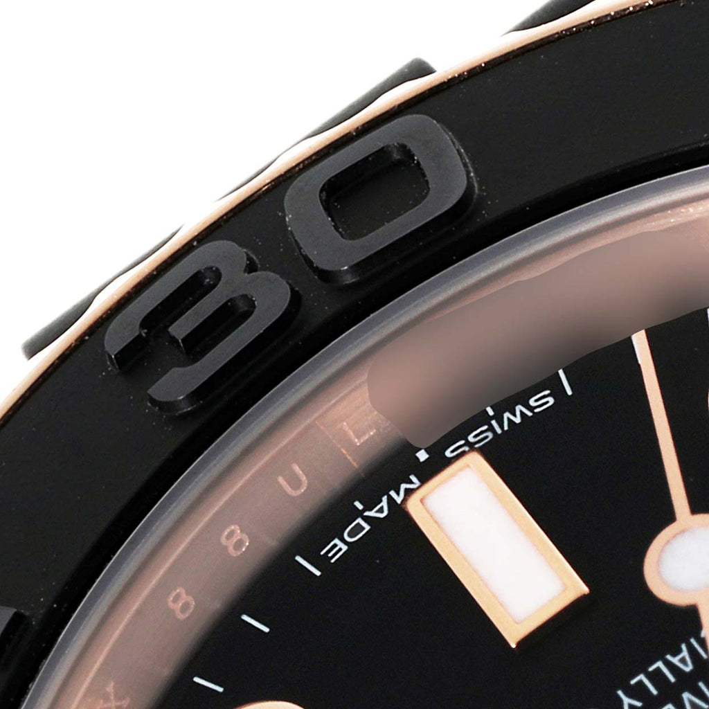 Rolex Yachtmaster 37 Rose Gold Rubber Strap Mens Watch 268655 Box Card