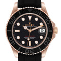 Rolex Yachtmaster 37 18K Everose Gold Rubber Strap Watch 268655 Box Card